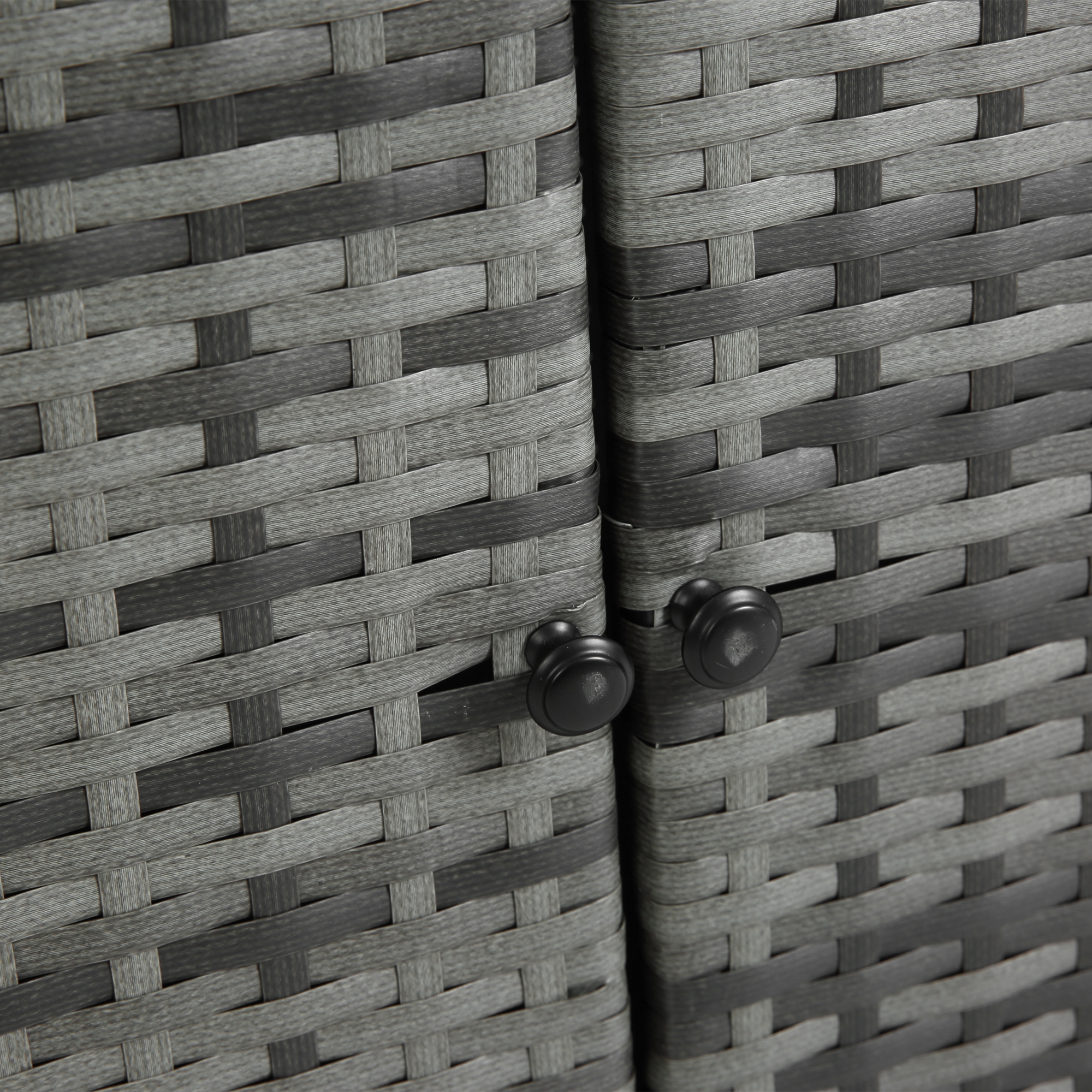 Outdoor Wicker Bar Cart with Glass Top and Wheels