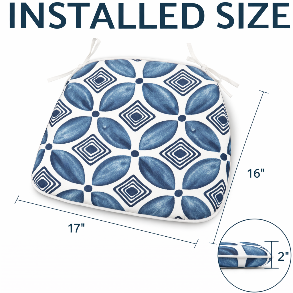 Water-Repellent Outdoor Patio Chair Cushions with Foam Filling - Gray