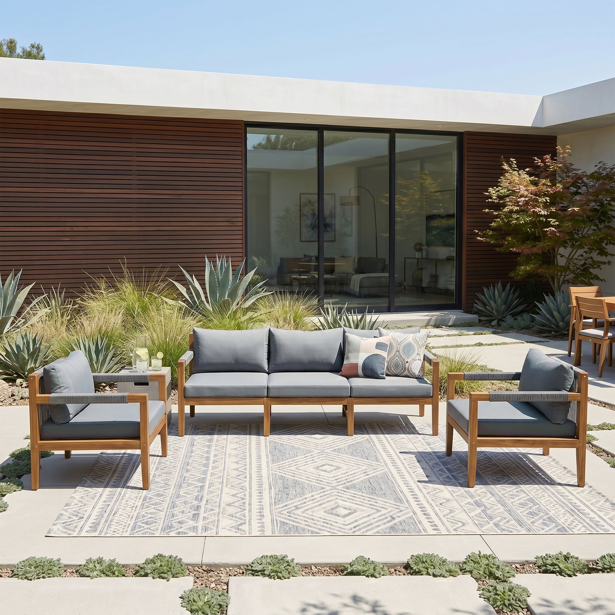 3 Piece Outdoor Sectional Sofa Set