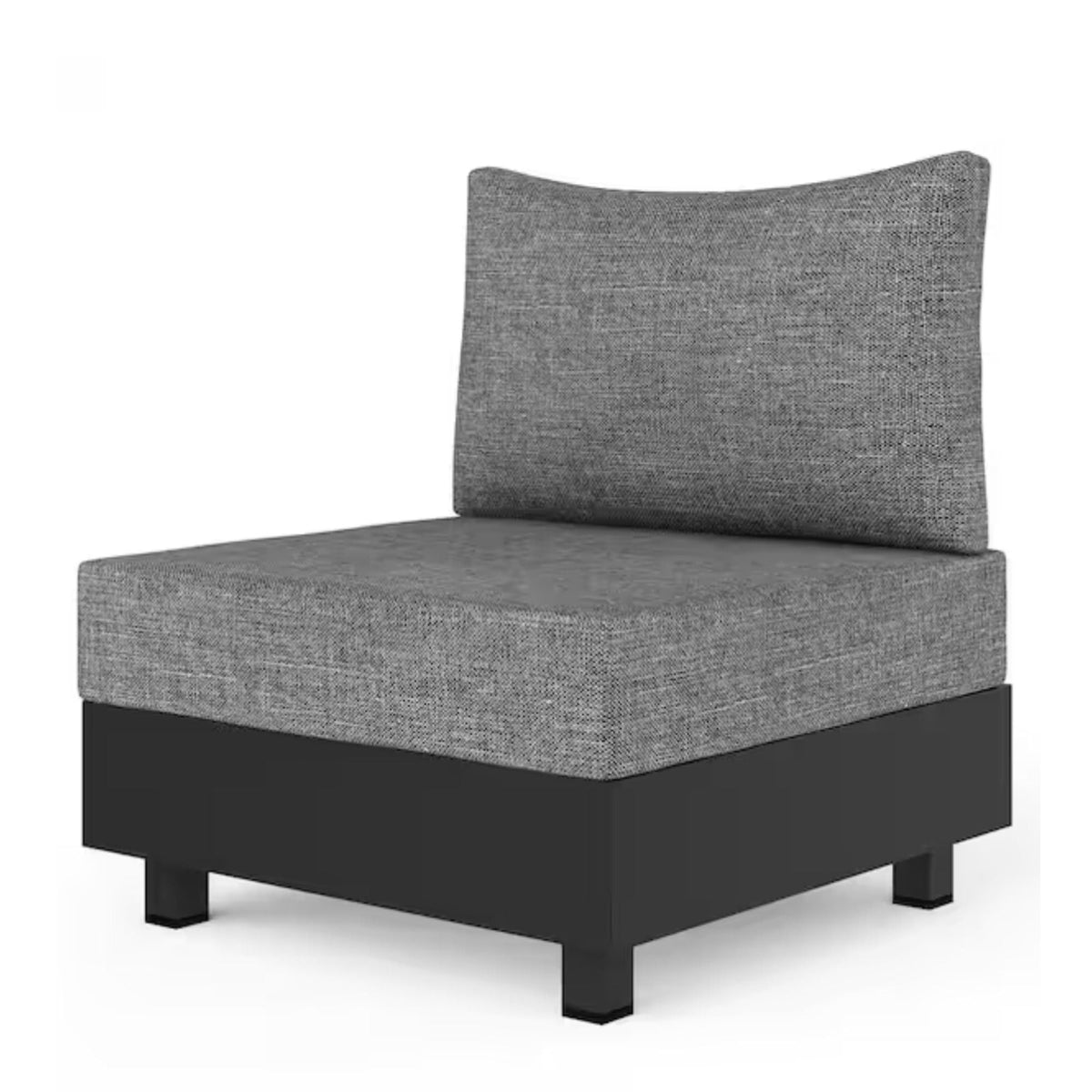 Modular Armless Chair Set with Coffee Table - Gray