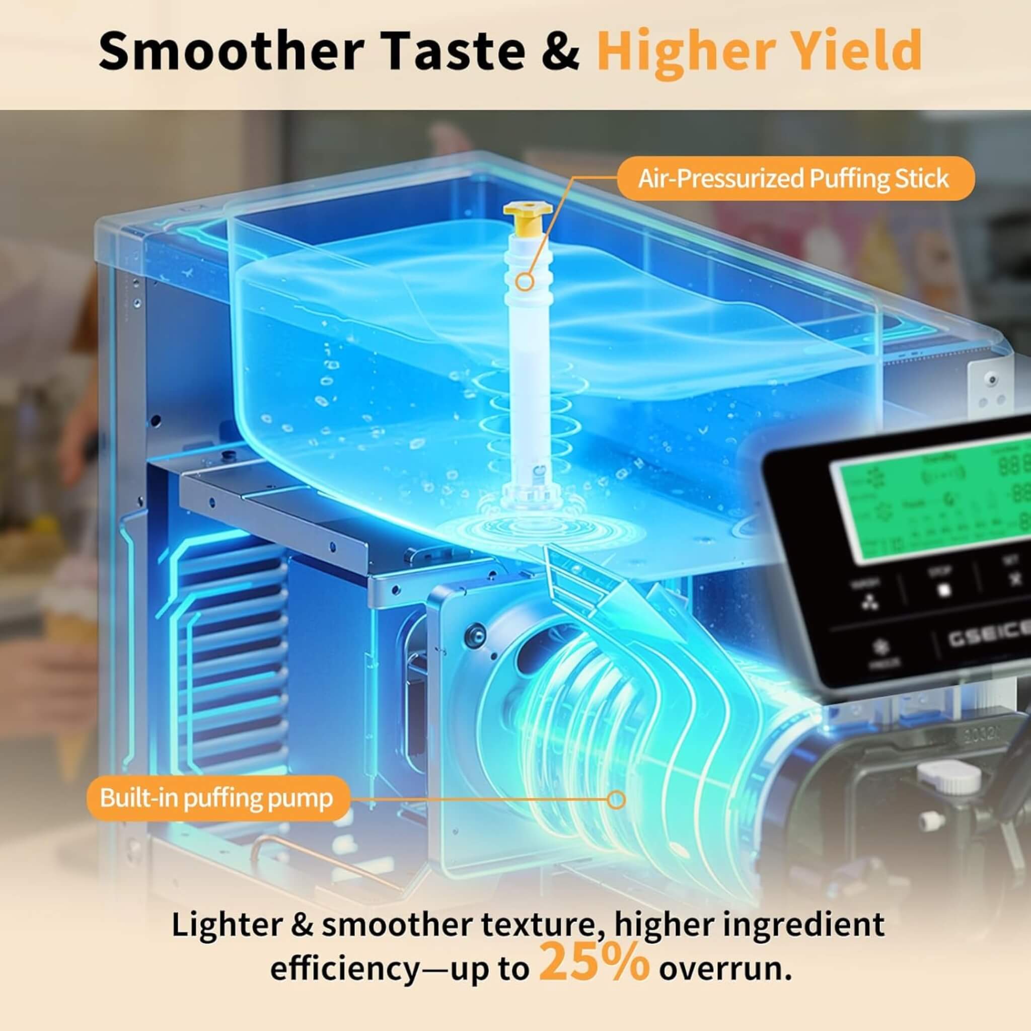 1.6-Gal Single-Flavor Soft Serve Ice Cream Maker With Pre Cool