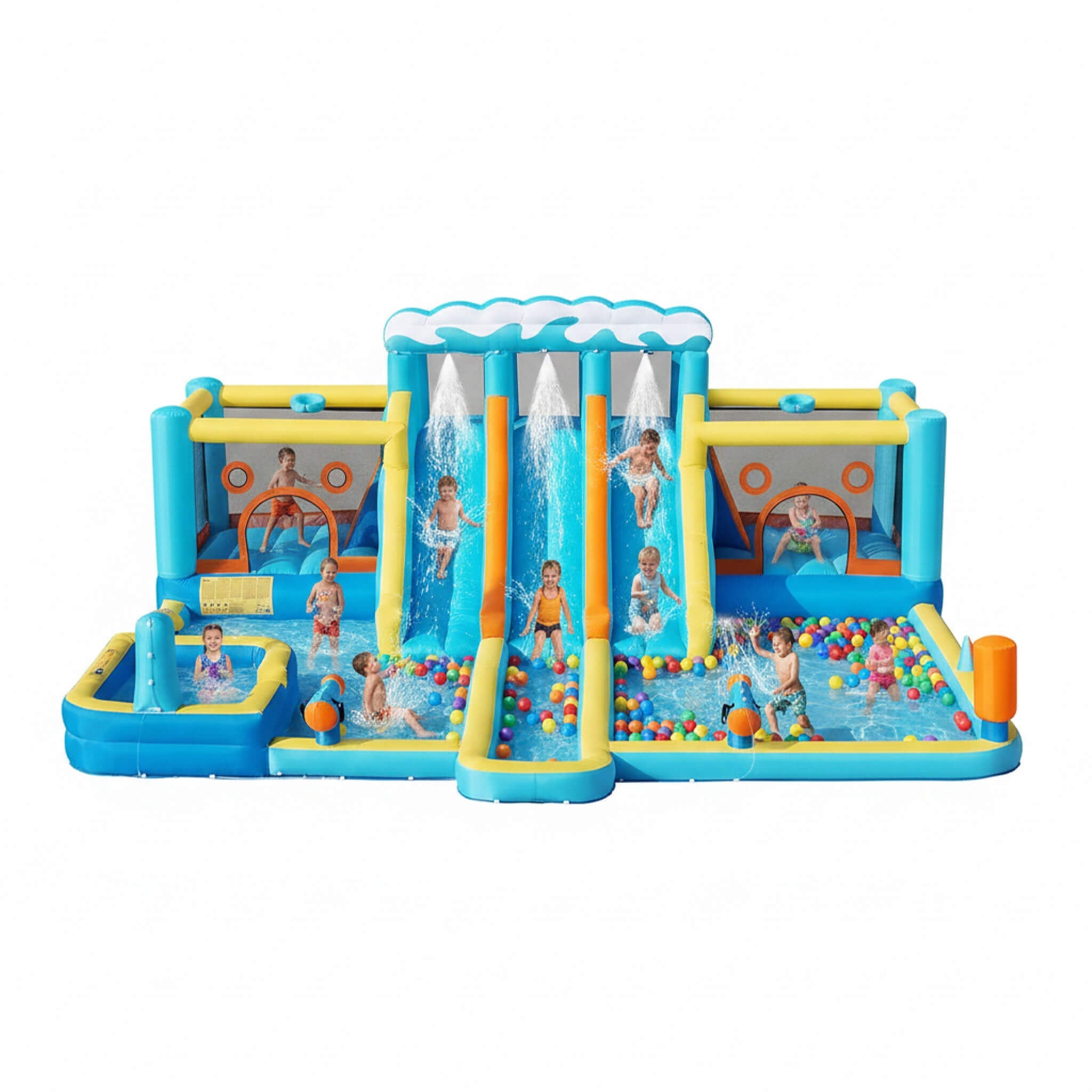10-in-1 Inflatable Water Slide Bounce House With Blower