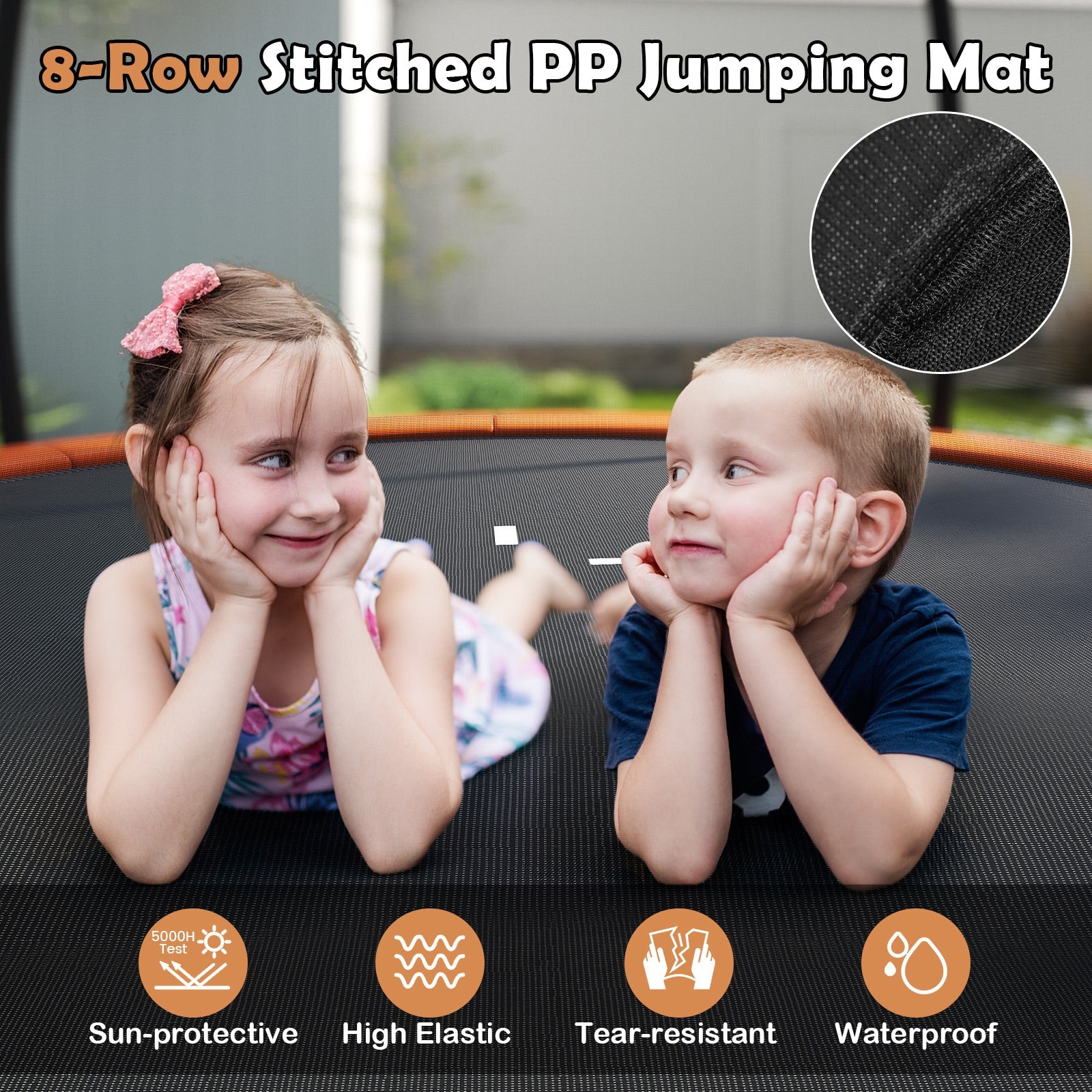 10FT Outdoor Trampoline Heavy-Duty Recreational Trampoline with Safety Enclosure Net