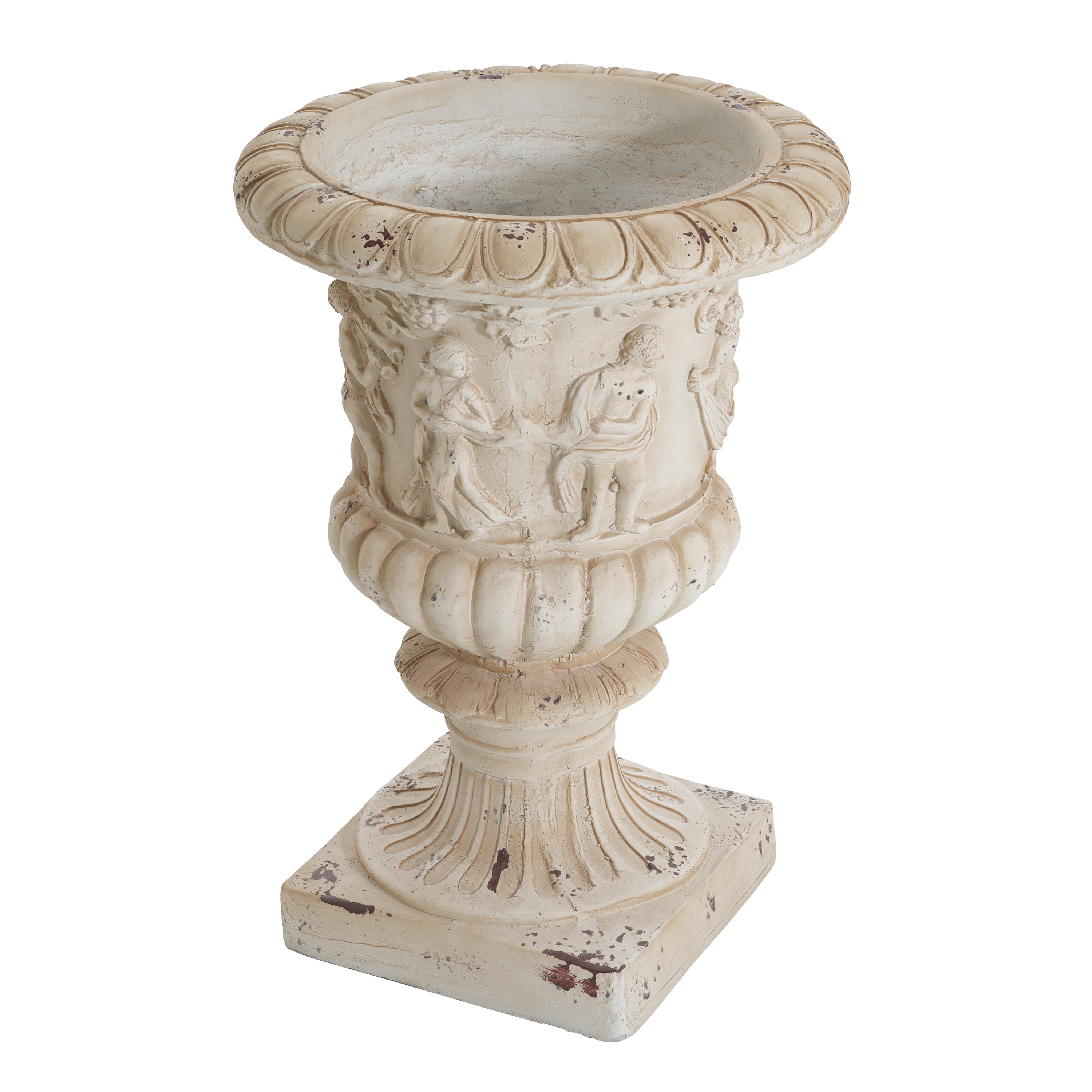 Garden Urn, Antique White, 27" H