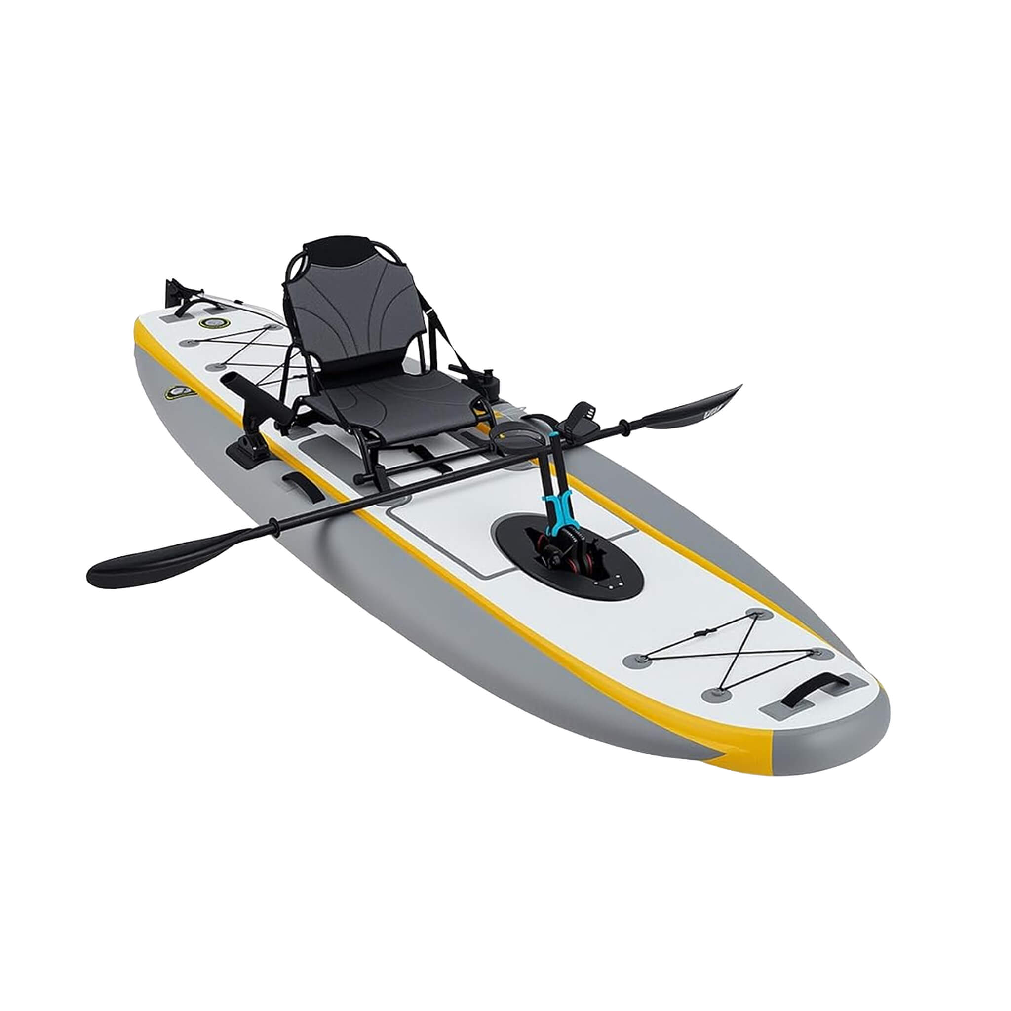 Portable 12FT Lightweight Inflatable PVC Fishing Kayak With Pedal System