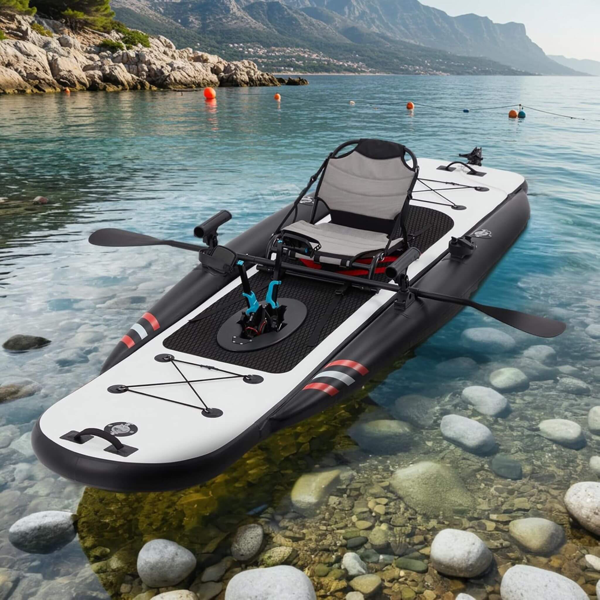 Premium 12FT Lightweight Inflatable Fishing Kayak With Pedal System