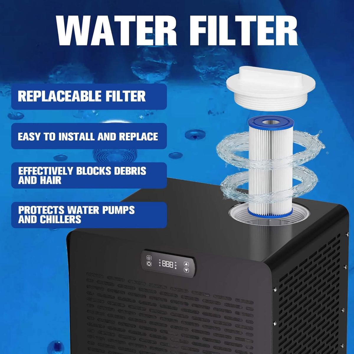 1/3HP Foldable Cold Plunge Tub With Smart Ice Bath Water Chiller