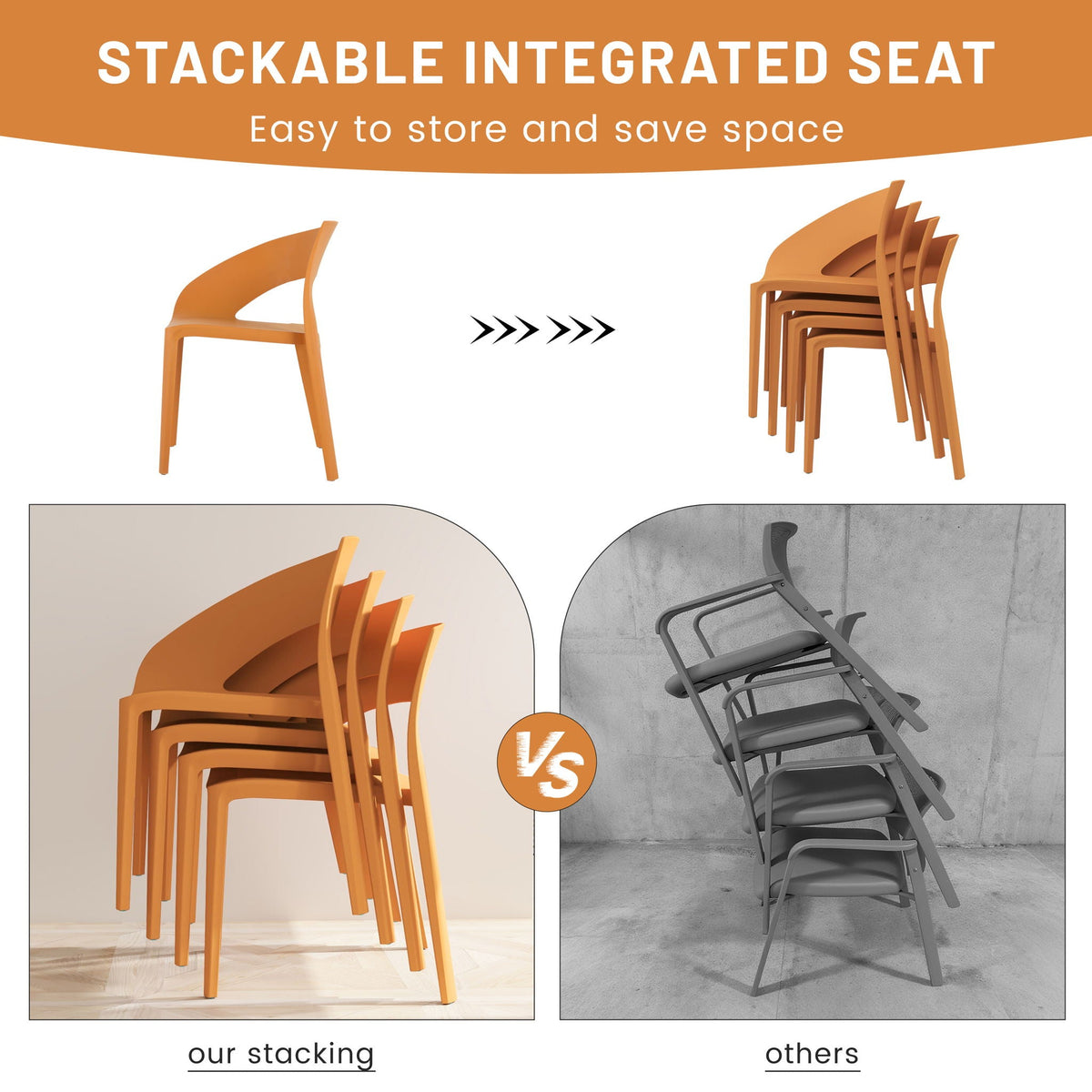Modern 4 Piece Outdoor Set with Folding Table - Green or Orange