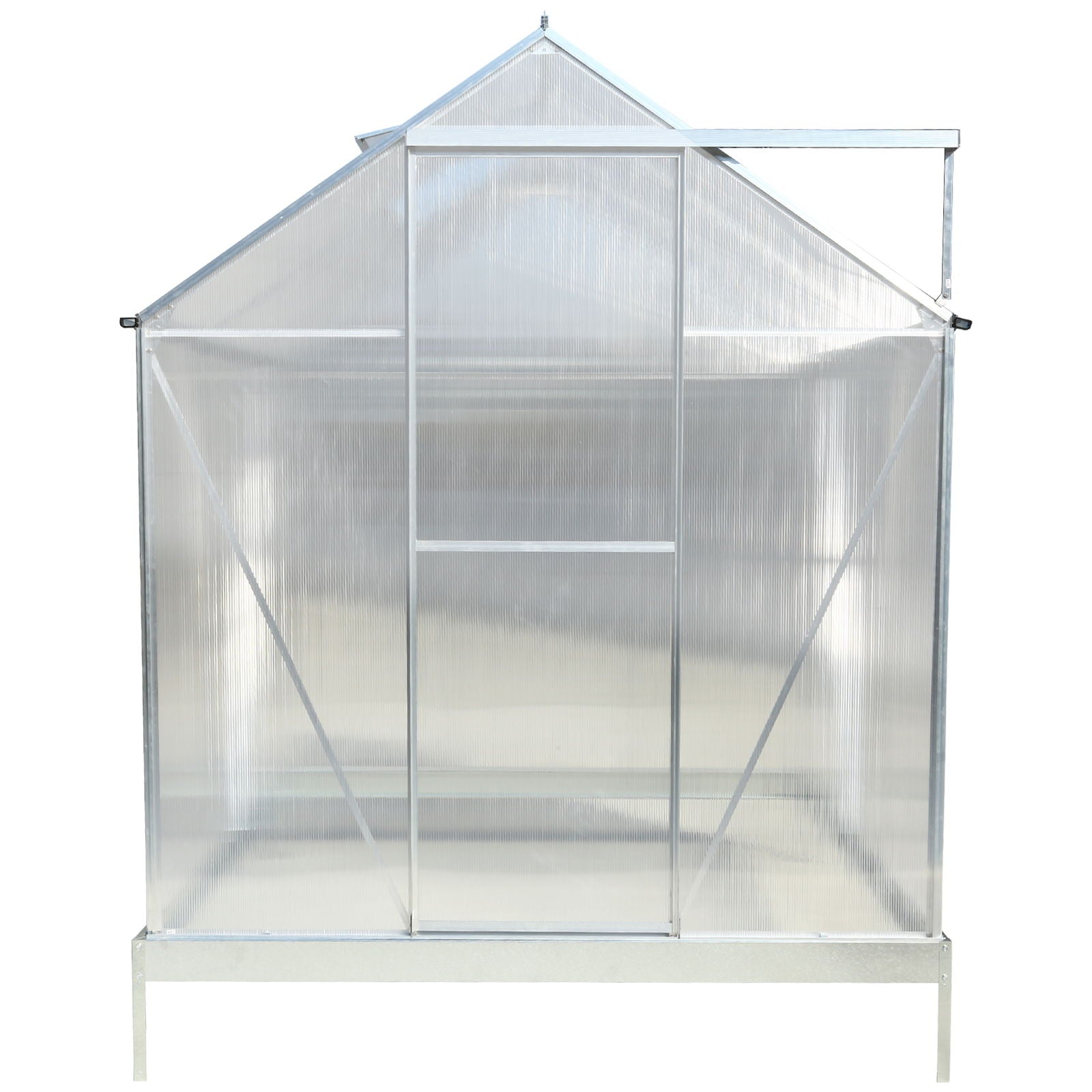 Polycarbonate house, Heavy Duty Outdoor Aluminum Walk-In House Kit With Rain Gutter, Vent And Door For Backyard Garden