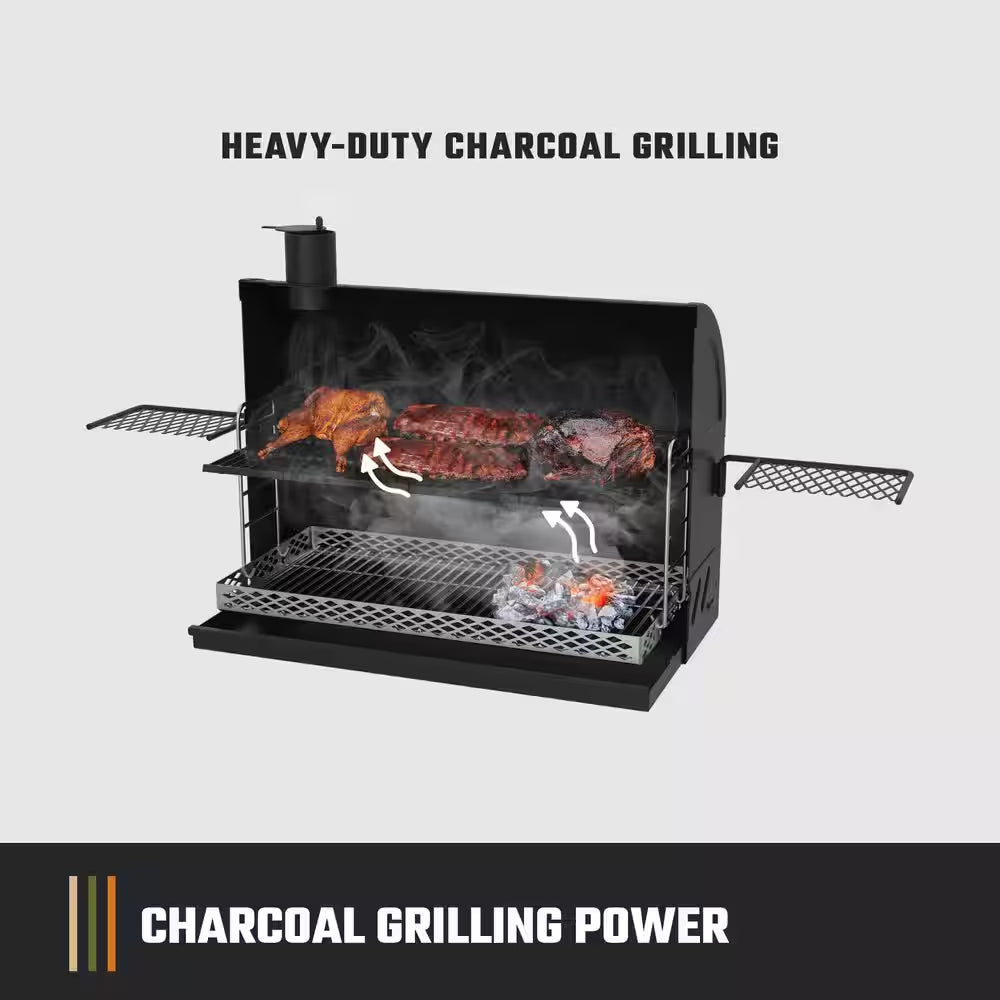 Judge Charcoal Smoker and Grill with 540 Sq. In. Cooking Area in Black