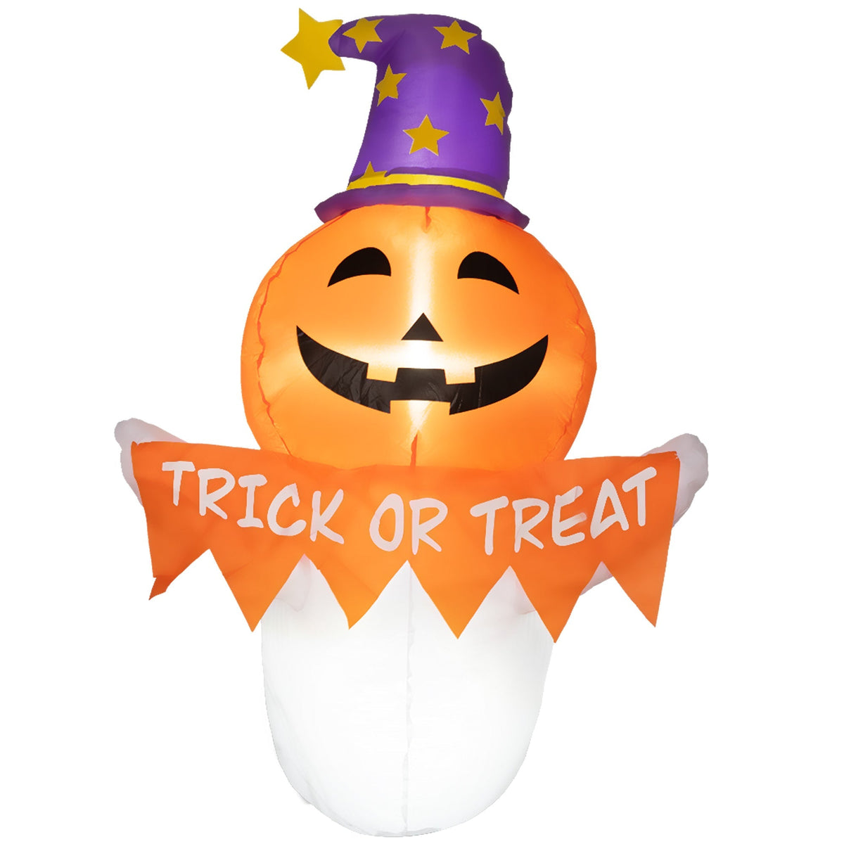Inflatable Halloween Ghost Window Sticker with LED Lights - White