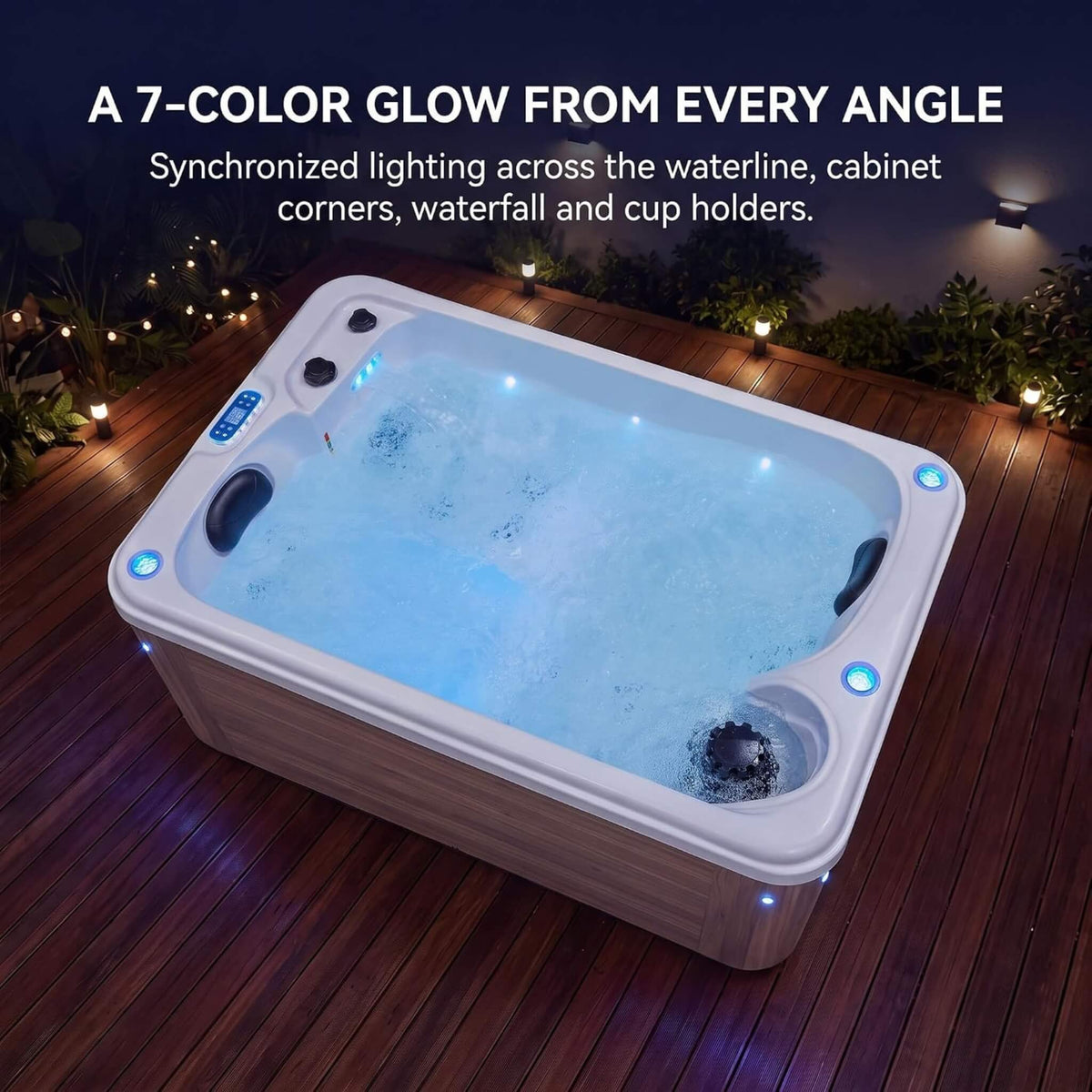 Aeris 2-Person Outdoor Hot Tub With 15 Hydro Jets And LED Lights (SAK15849)