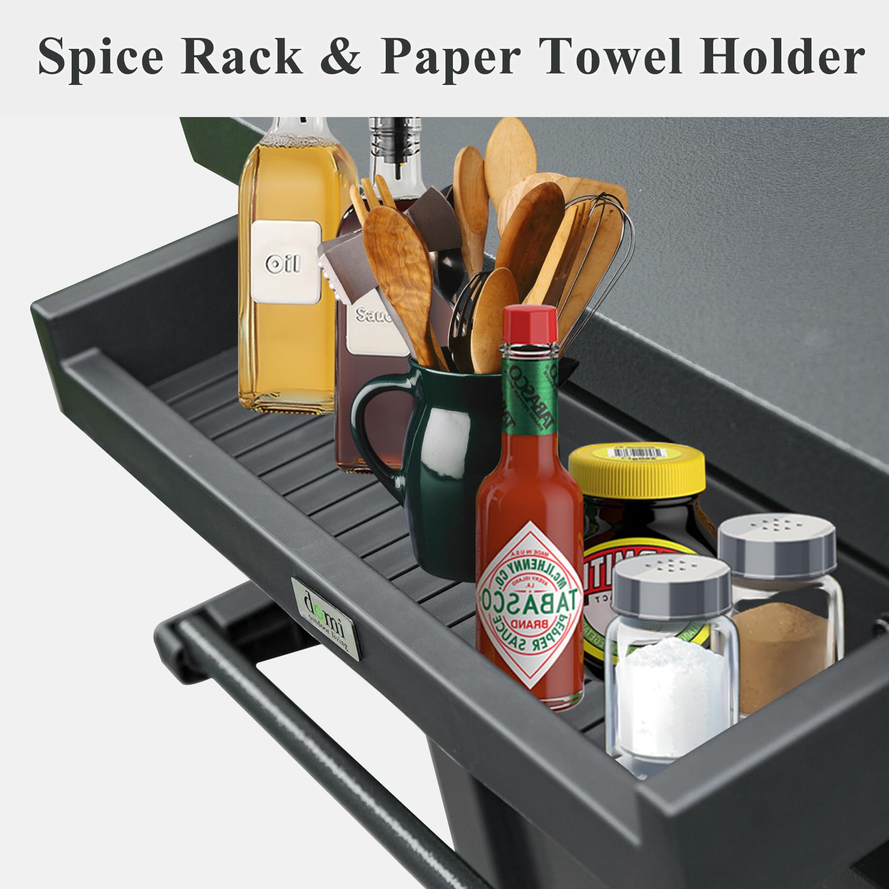 Grill Carts Outdoor with Storage and Wheels