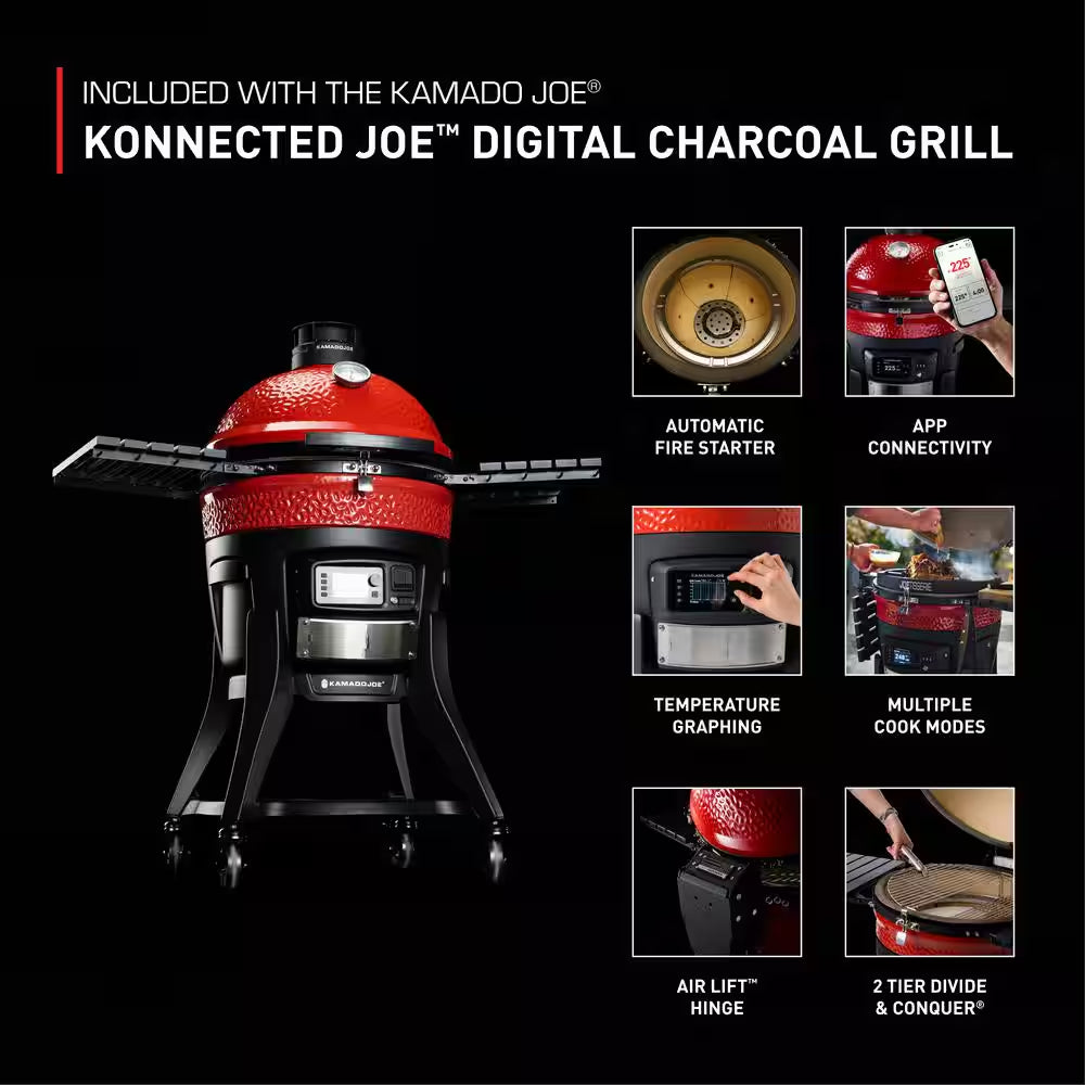 Konnected Joe 18 In. Digital Charcoal Grill and Smoker with Auto-Ignition and Wi-Fi Temperature Control