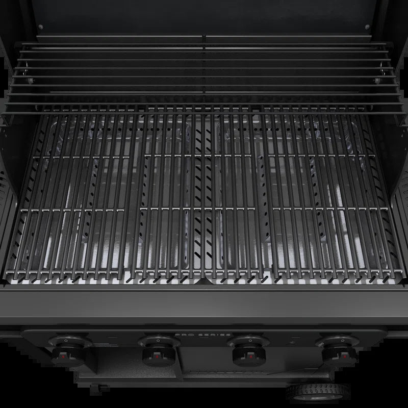 Pro Series 4-Burner Infrared Propane Gas Grill, Griddle, and Charcoal Combo with Side Burner