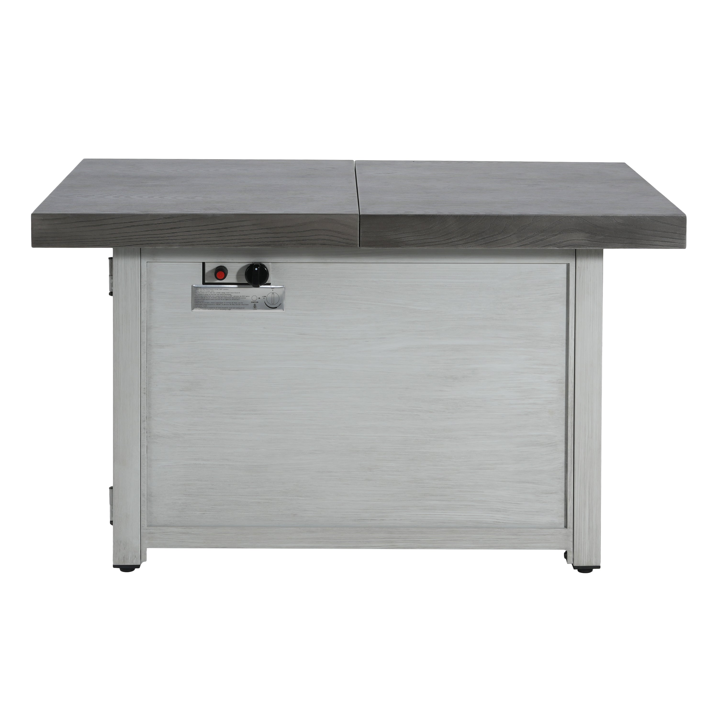 Extendable Rectangle Aluminum Alloy Fire Pit Table, 50,000BTU