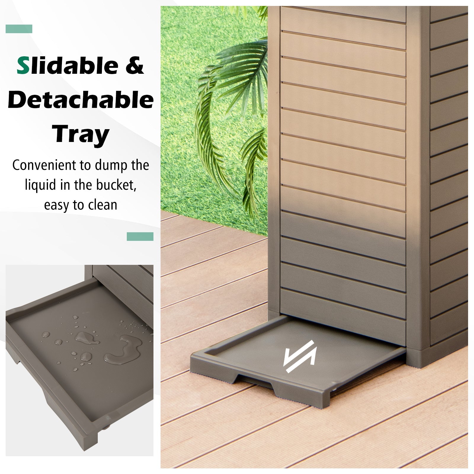 31 Gallon Large Outdoor Trash Can with Lid and Pull