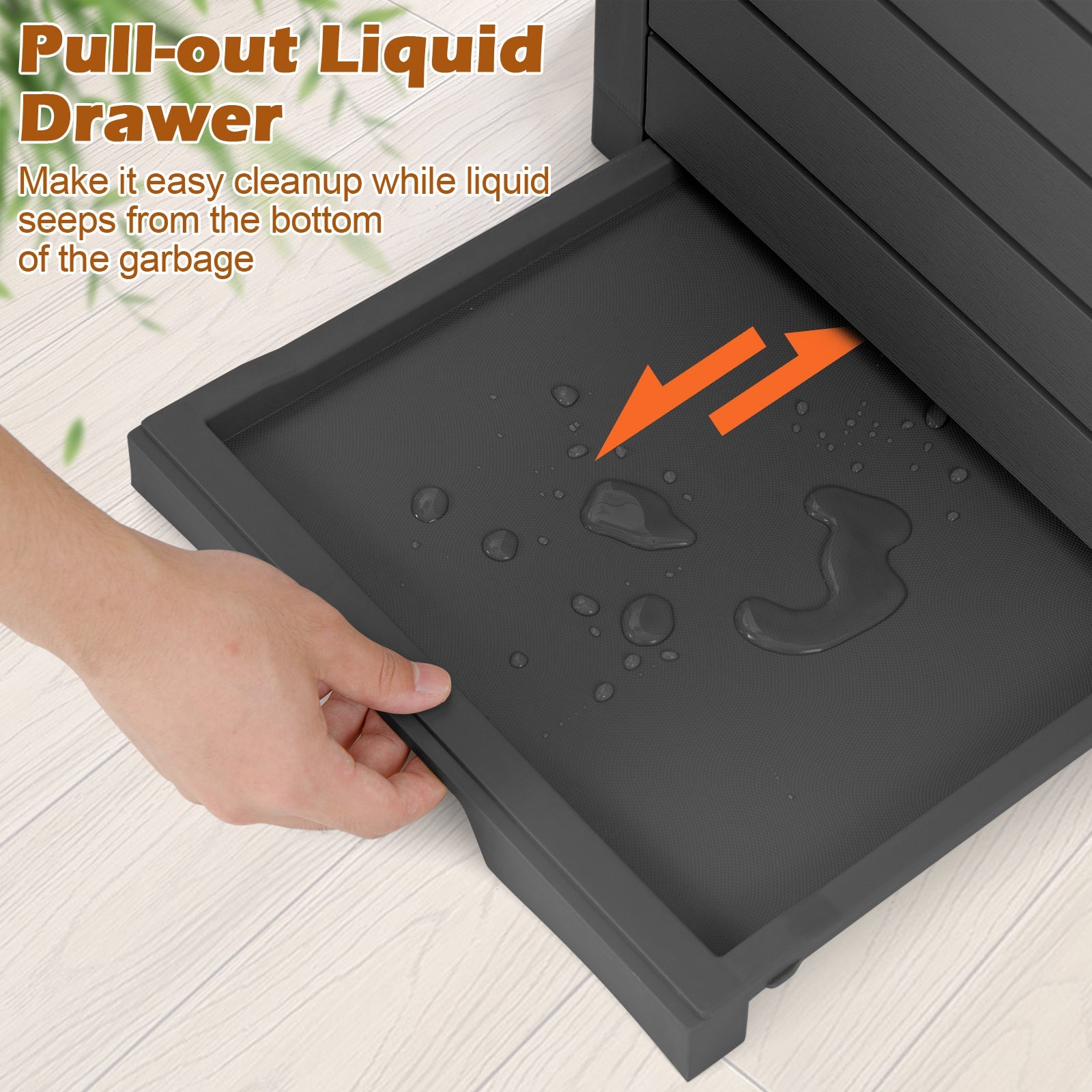 31 Gallon Large Outdoor Trash Can with Lid and Pull