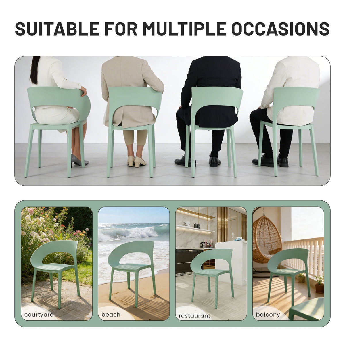 Modern 4 Piece Outdoor Set with Folding Table - Green or Orange