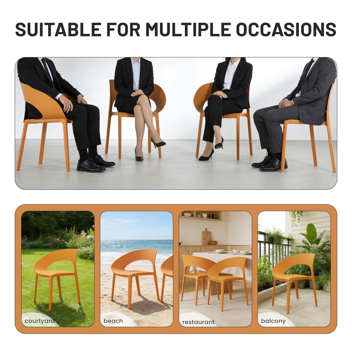 Modern 4 Piece Outdoor Set with Folding Table - Green or Orange