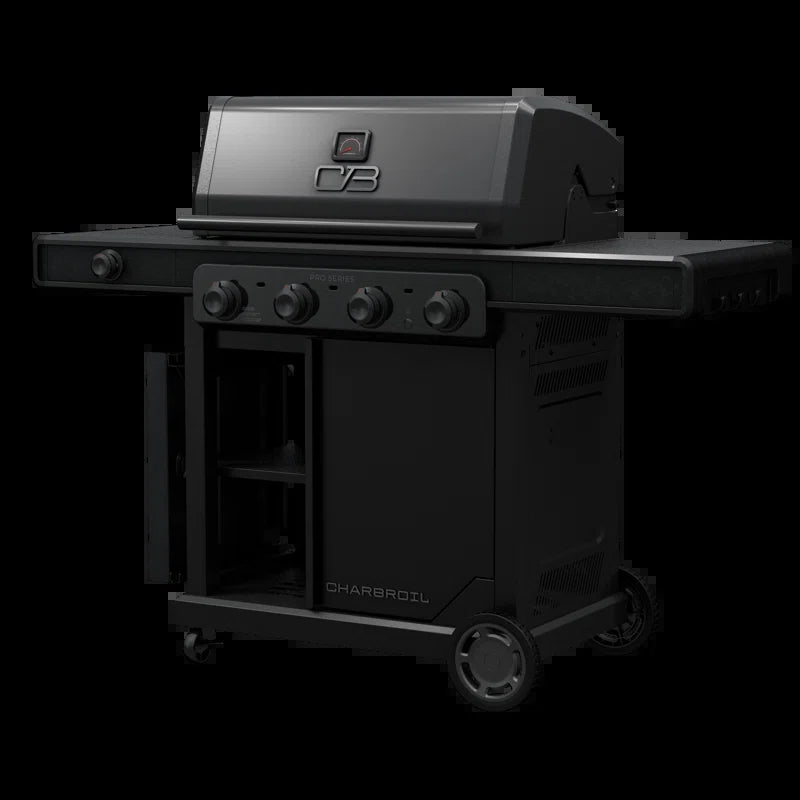 Pro Series 4-Burner Infrared Propane Gas Grill, Griddle, and Charcoal Combo with Side Burner