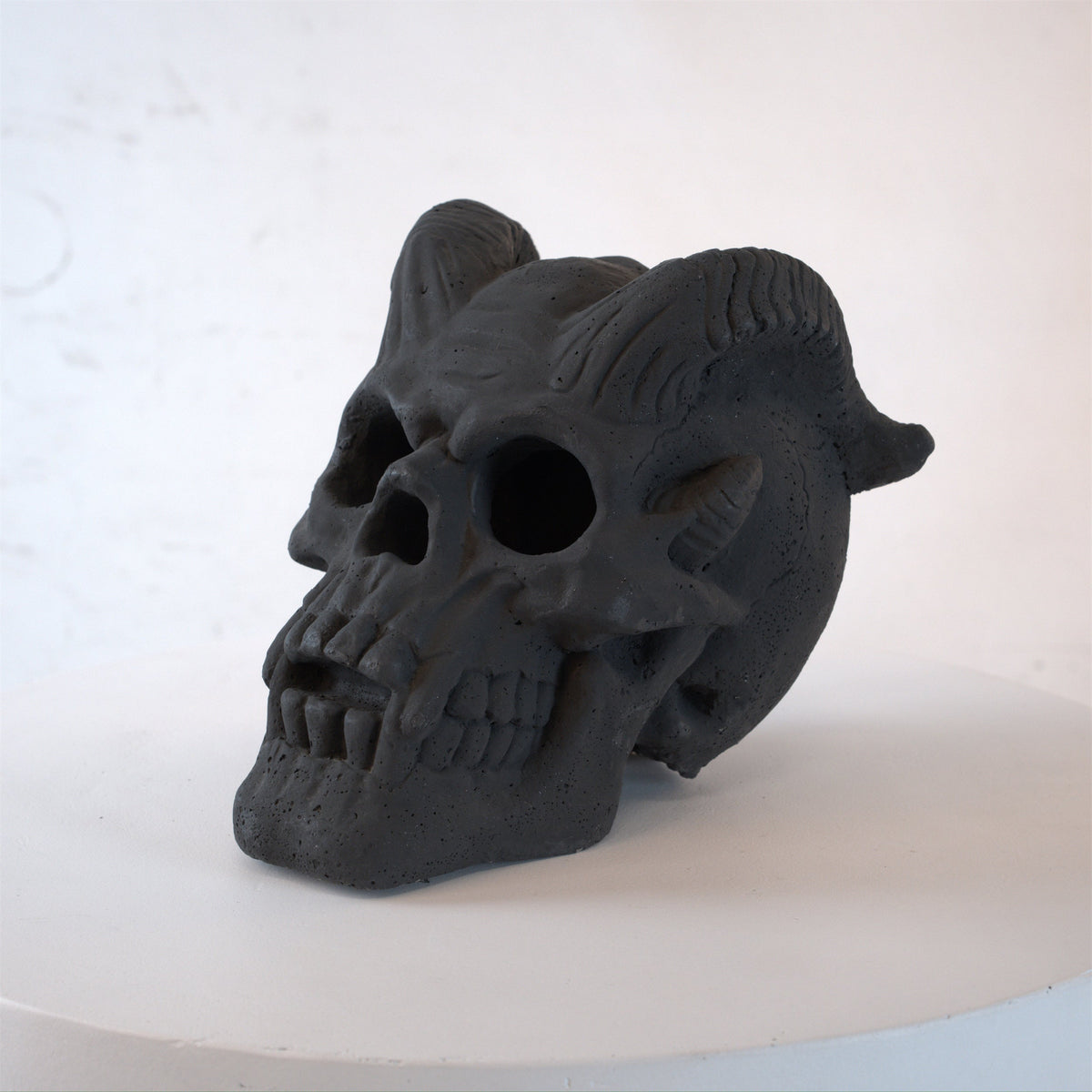 Hand-Forged Flame Skull for Fire Pits with Dramatic Flame Vents - Natural Finish