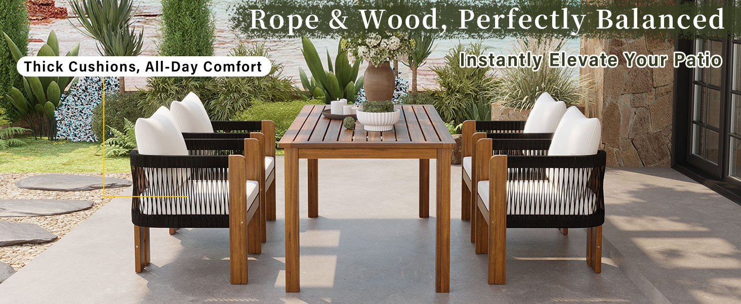 U_STYLE Luxury 5-Piece Outdoor Patio Dining Set for 4