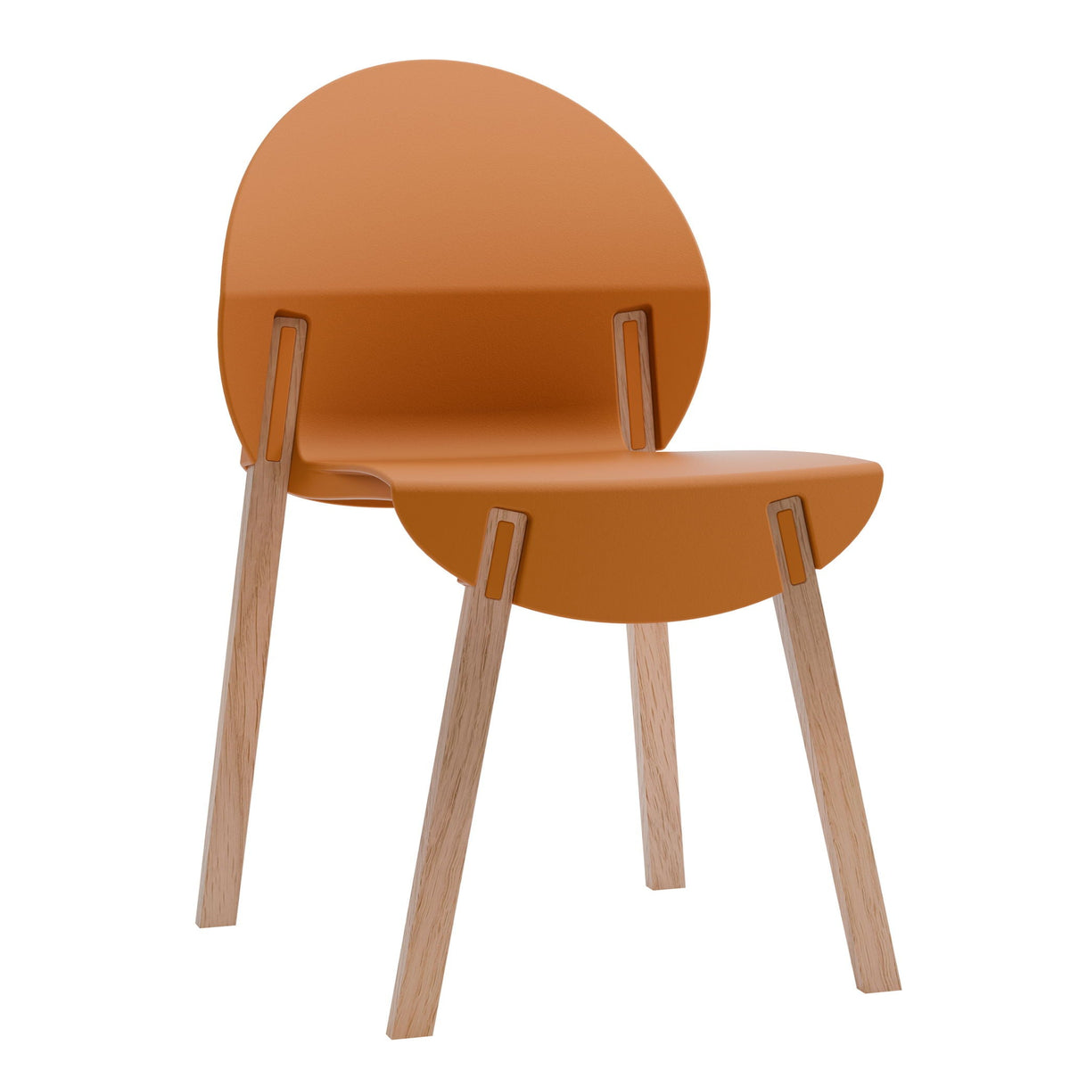 4 Piece Outdoor Chair Set with Waterproof Polypropylene Seats and Oak Legs - Blue, Orange, Red