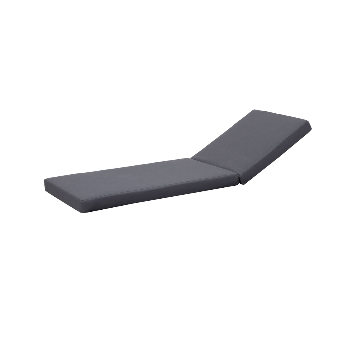 Black Acacia Wood Outdoor Chaise Lounge with Water-Resistant Cushions