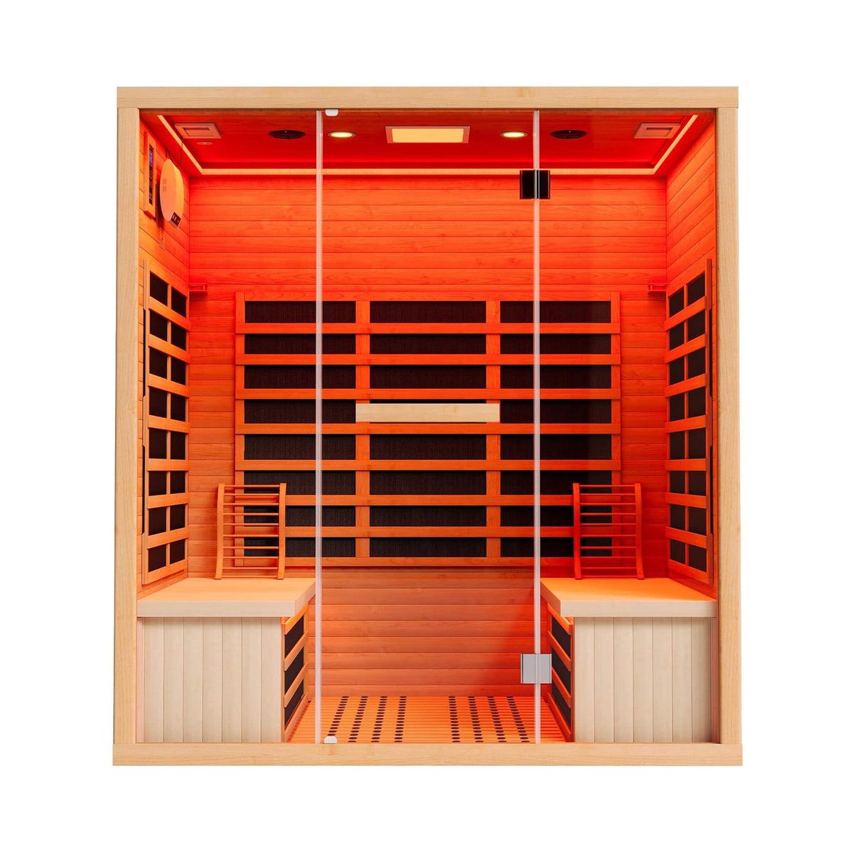Seville 4-Person Low EMF Canadian Hemlock Infrared Sauna With Bluetooth