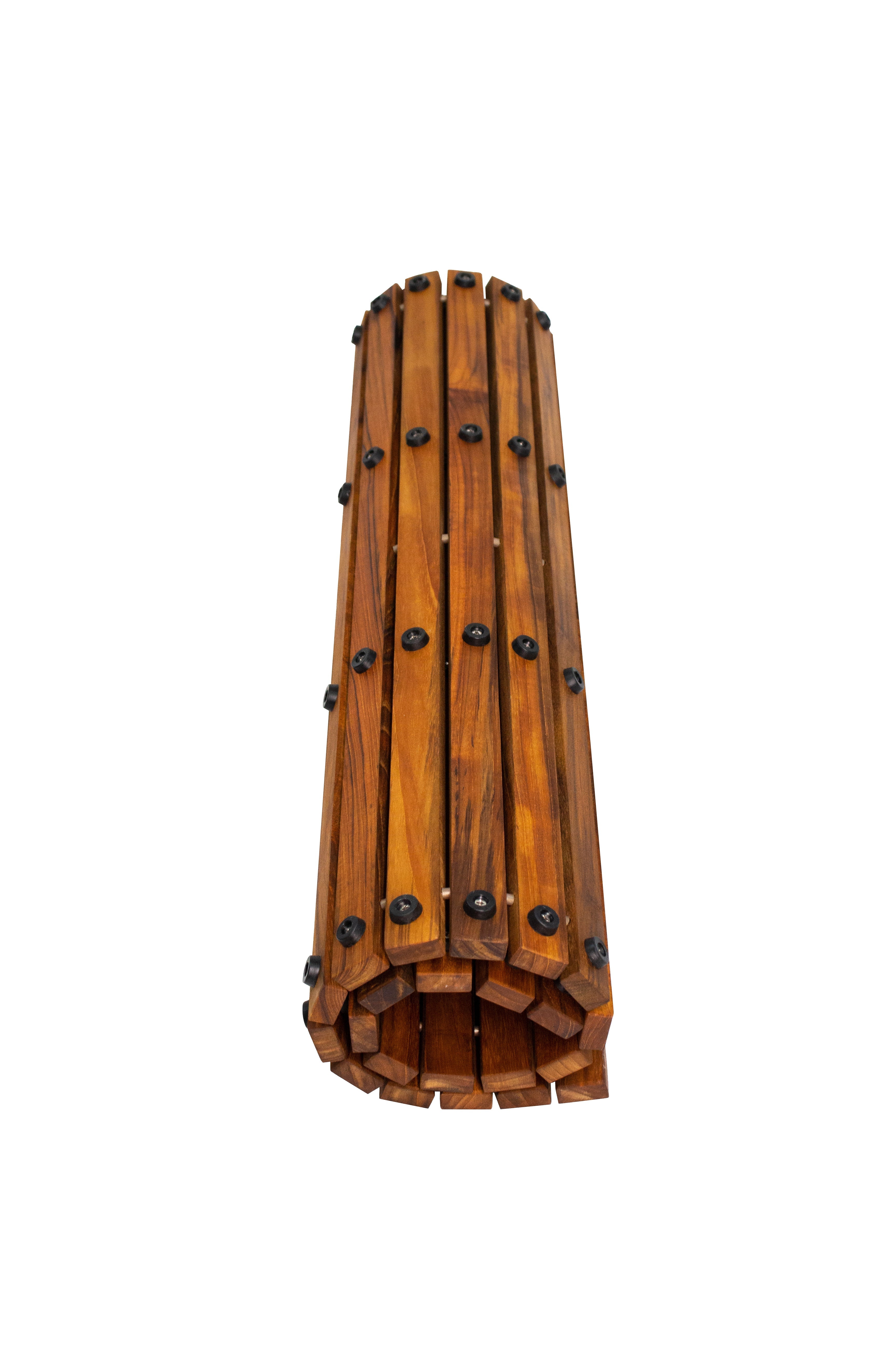 Sapporo Teak Shower and Bath String Mat with Rubber Footing 30″ x 30″