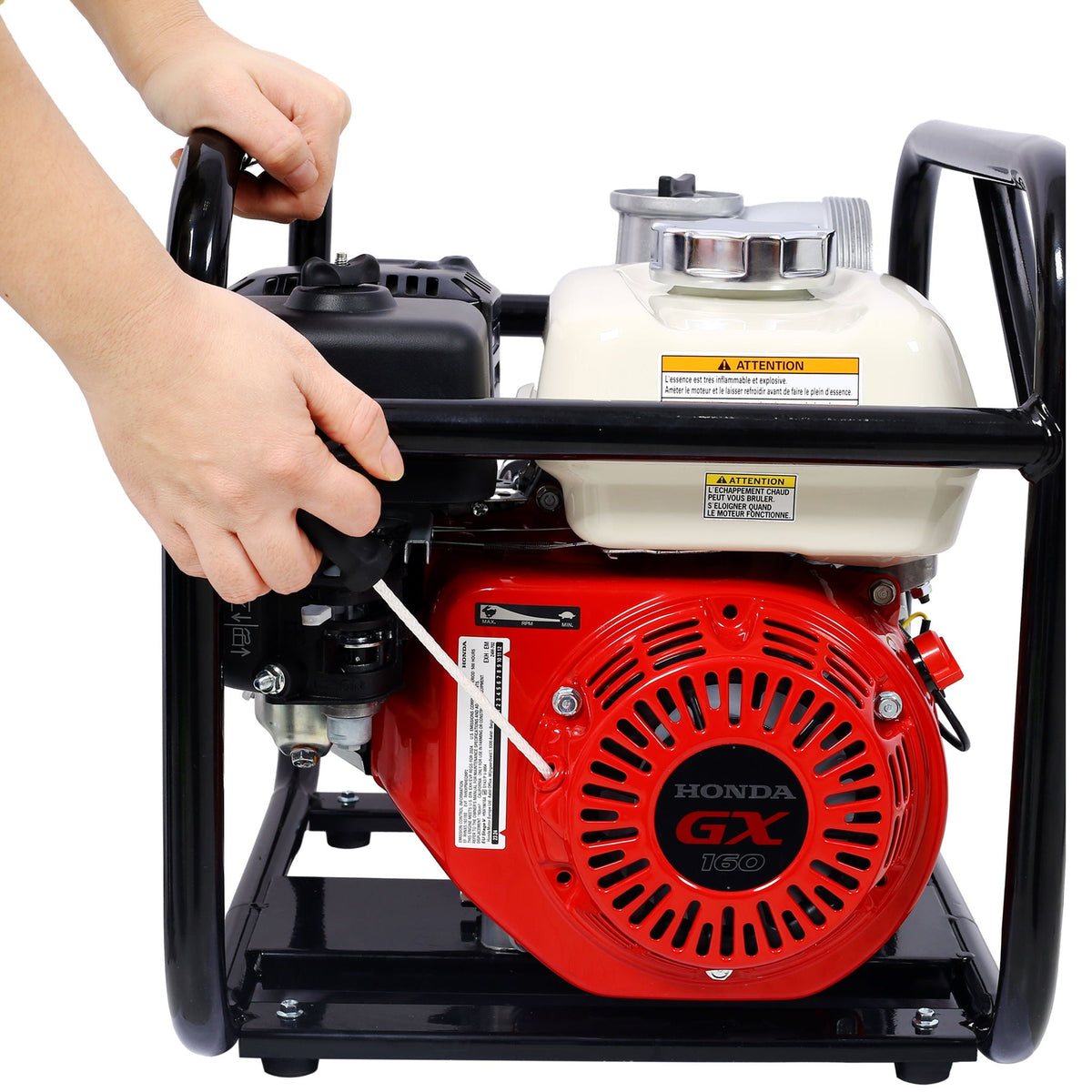 3" Water Pump with GX160 Honda Engine and 264 GPM Output - Black/Red
