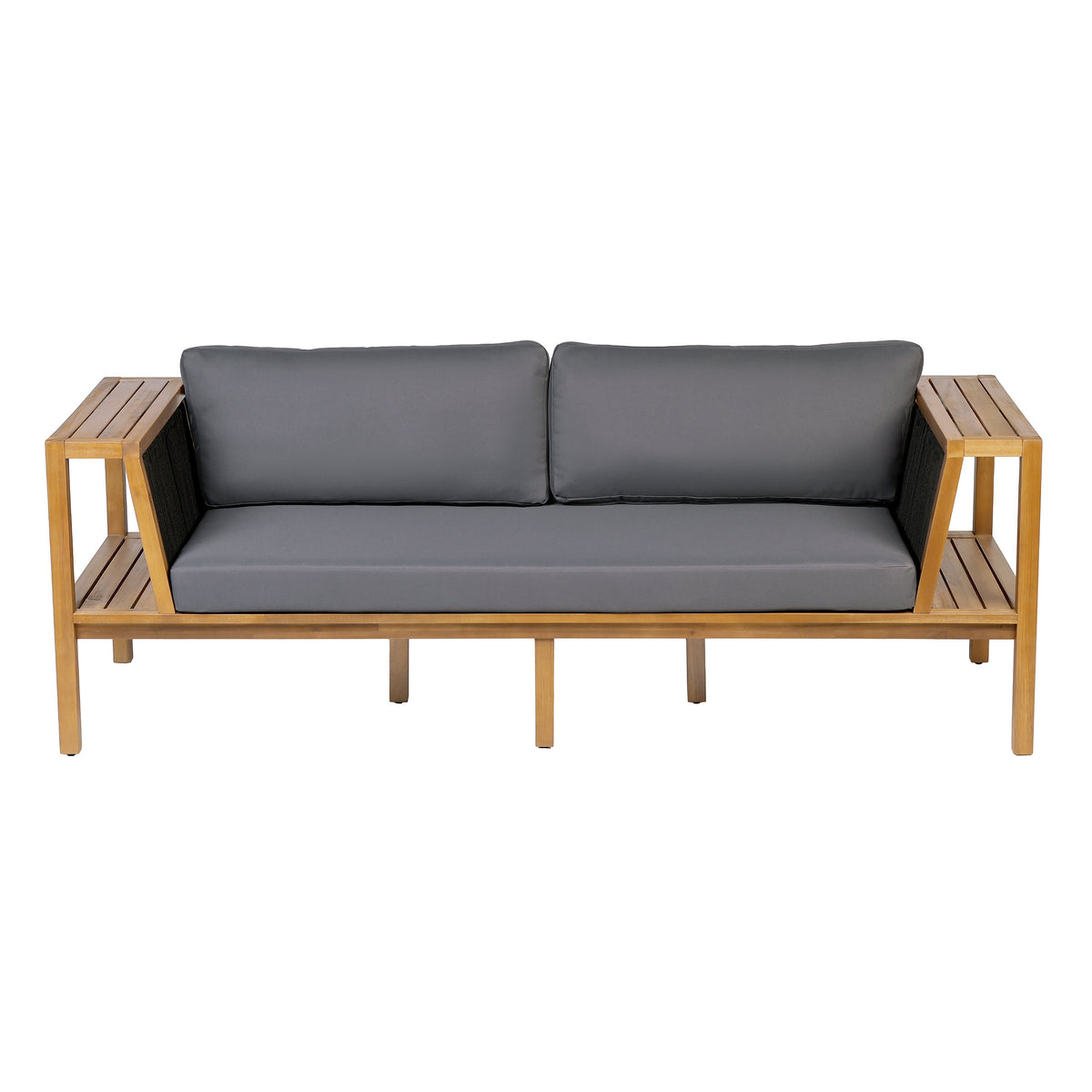 Teak Finish Acacia Wood Outdoor Daybed Sofa Set with