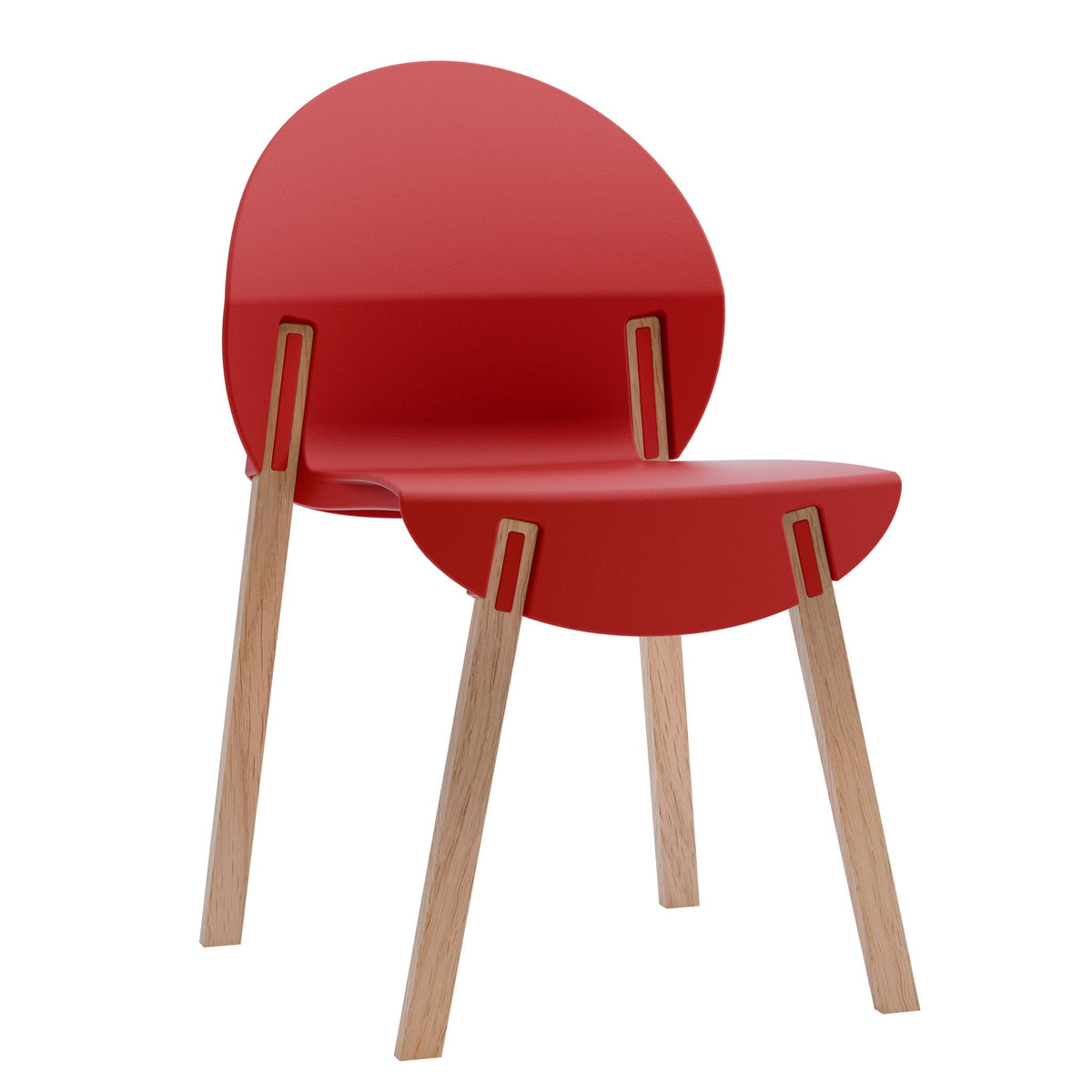 4 Piece Outdoor Chair Set with Waterproof Polypropylene Seats and Oak Legs - Blue, Orange, Red
