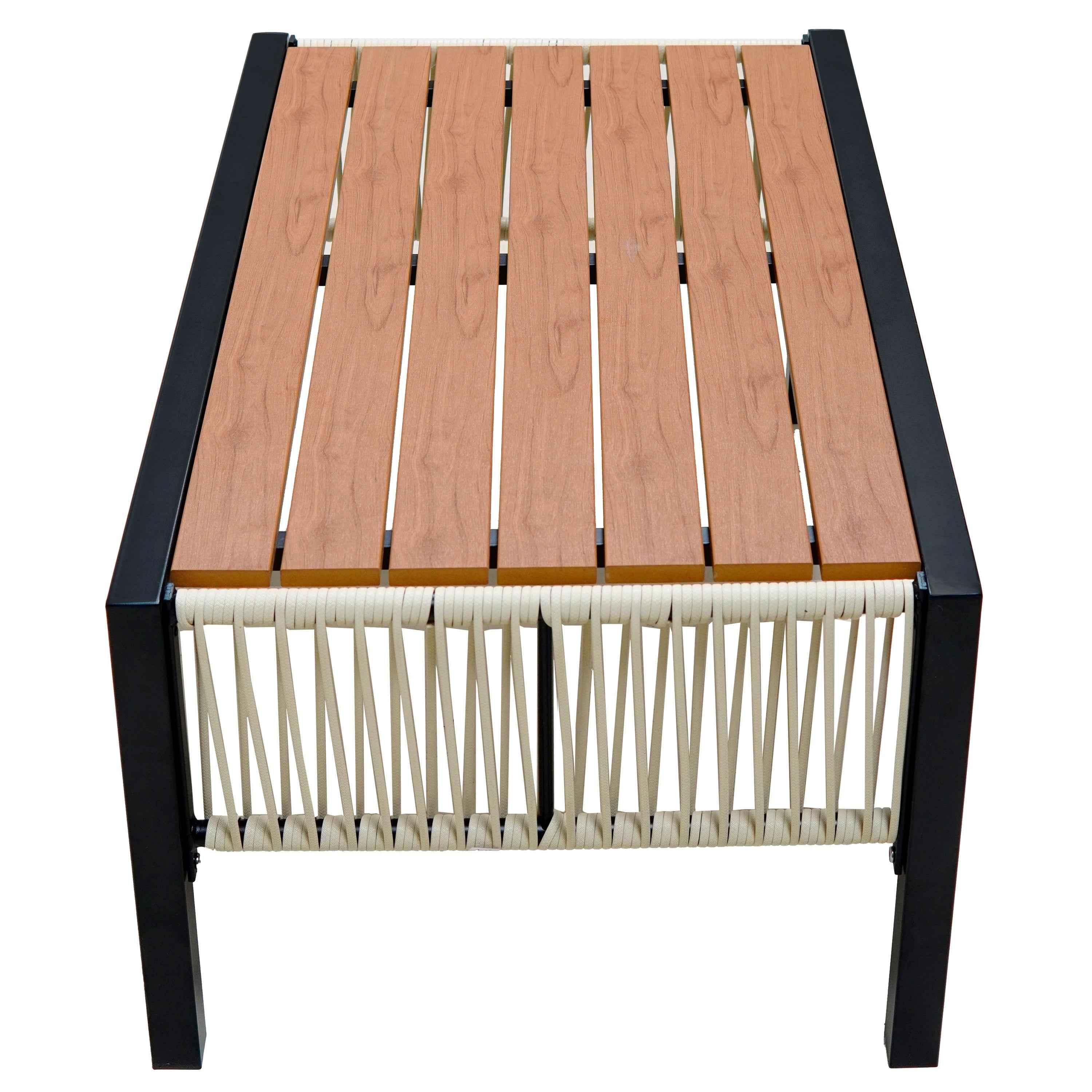 Multi-person Outdoor Iron Sofa Set with A table, Rattan Decoration,