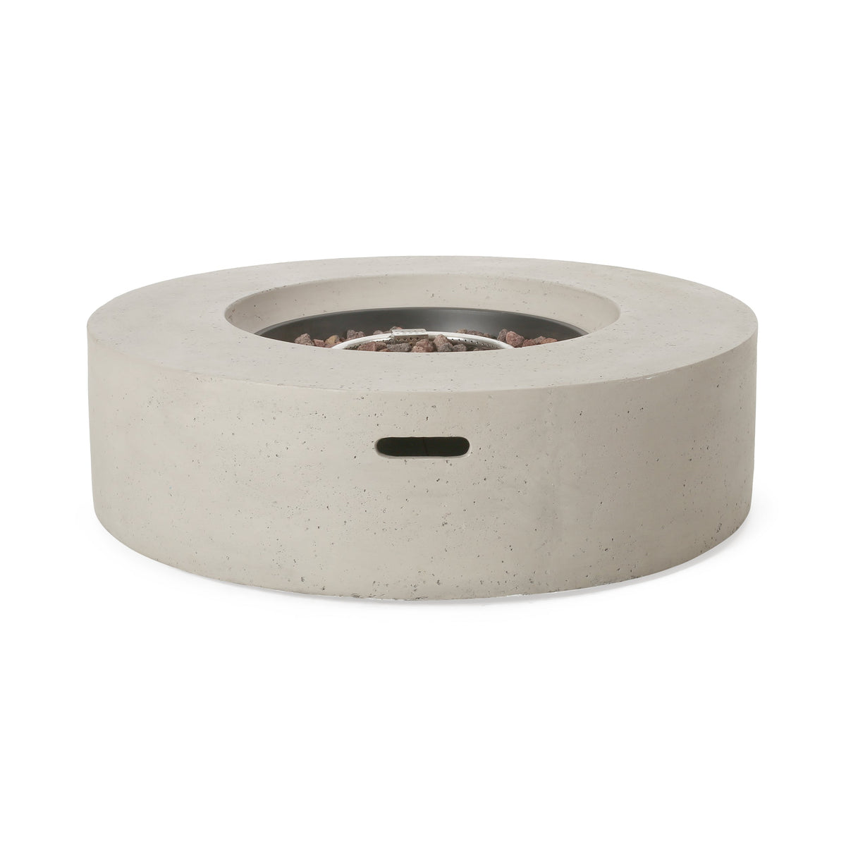 Outdoor Concrete Propane Fire Pit with 50,000 BTU - White