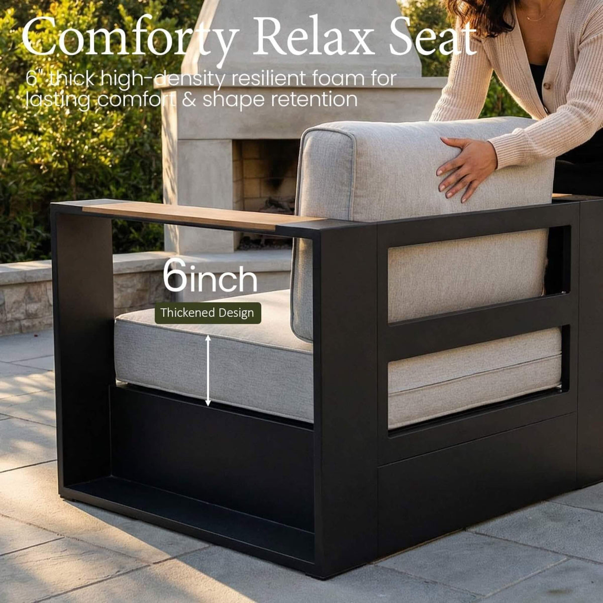 5-Piece Aluminum Patio Furniture Set With 55K BTU Fire Pit Table