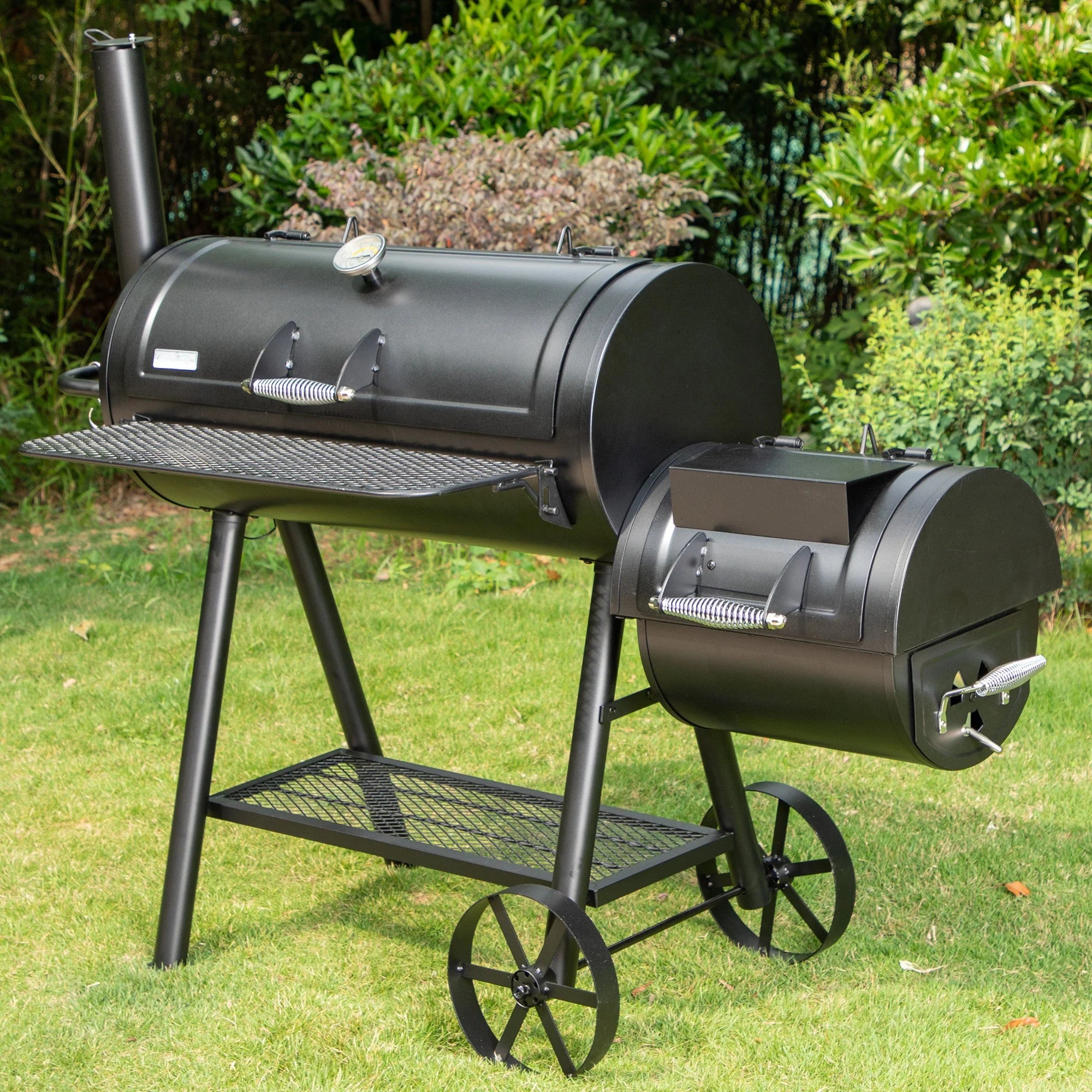 Heavy Duty BBQ Charcoal Grill with Offset Smoker Overlarge 941 Sq.In. Cooking Area