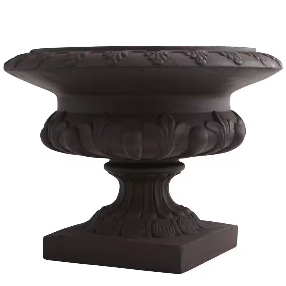 Indoor/Outdoor 12.5In. Tall Iron-Finished Decorative Urn