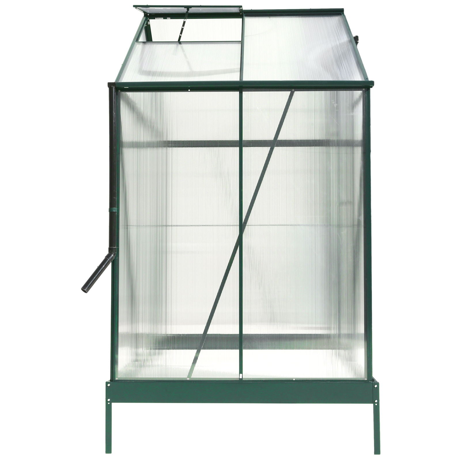 Polycarbonate house, Heavy Duty Outdoor Aluminum Walk-In House Kit With Rain Gutter, Vent And Door For Backyard Garden