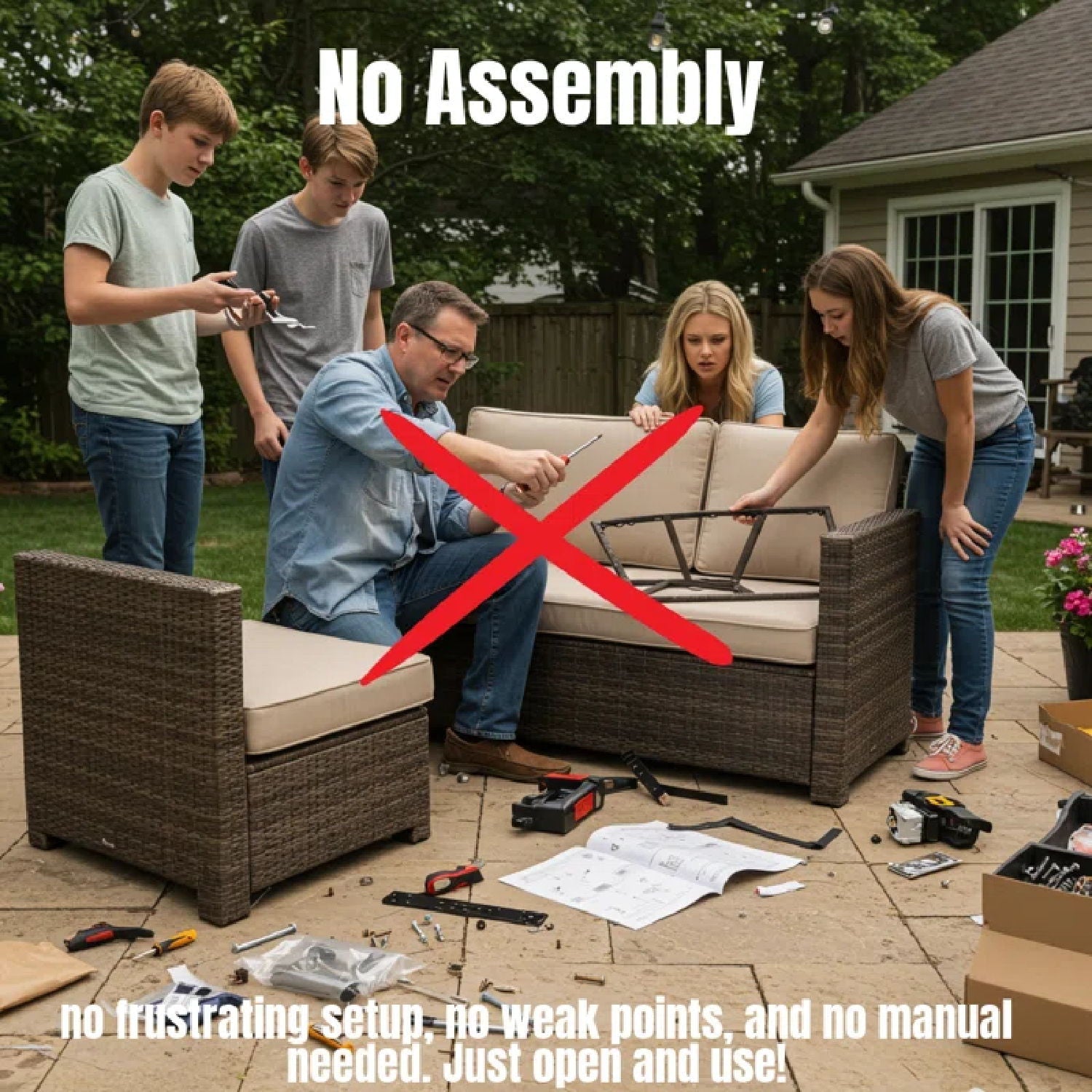 Stylish Entertainment Sectional Set, Outdoor Living