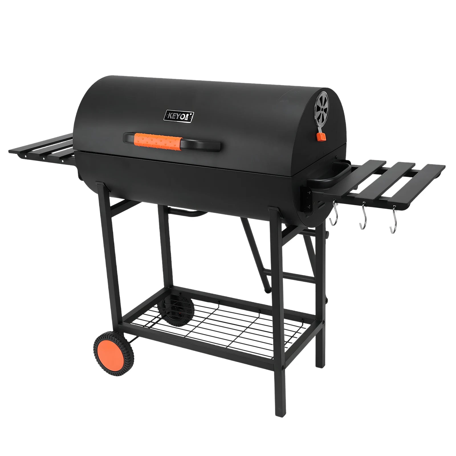 Extra Large Portable Charcoal Grill with 2 Foldable Side Tables Outdoor Barbecue Grill for Backyard Patio Picnic Parties Camping