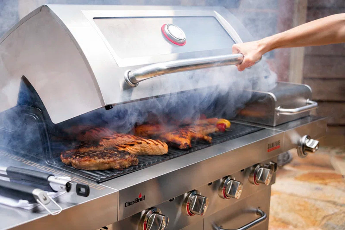 Signature Series 4-Burner Infrared Propane Gas Grill Cabinet with Side Burner