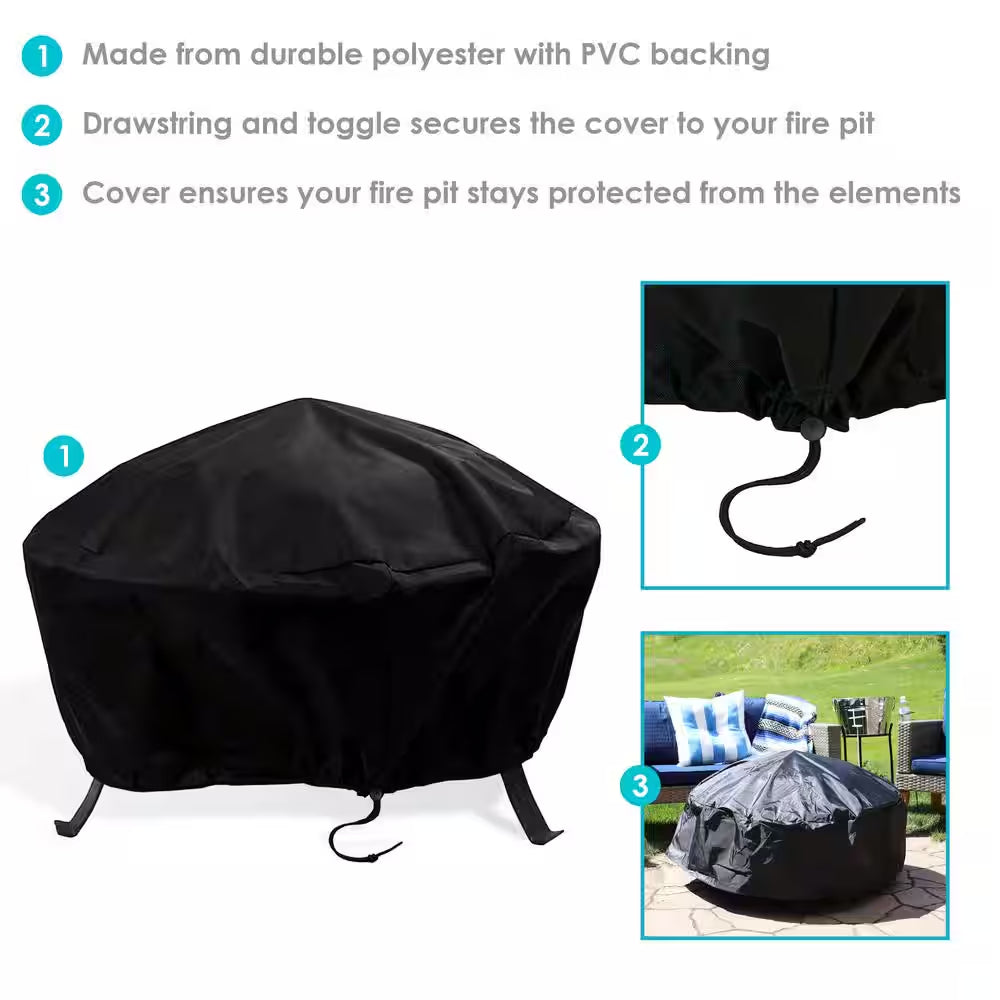 40 In. Durable Weather-Resistant round Fire Pit Cover