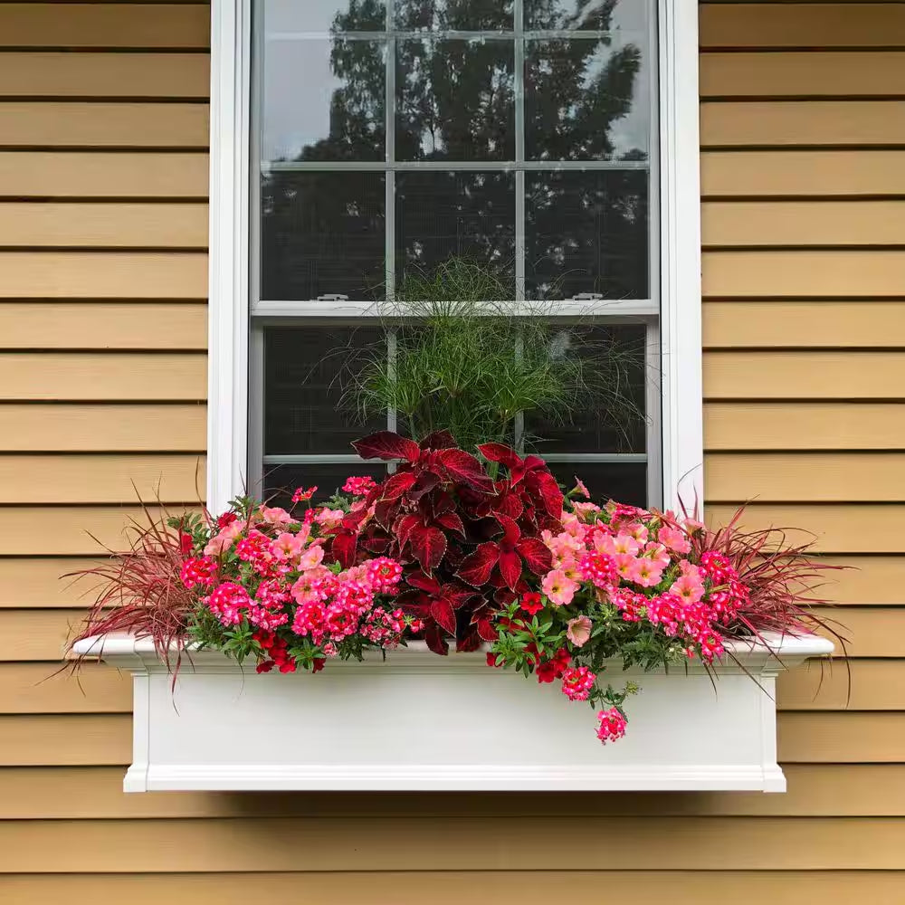 Yorkshire 48 In. X 12 In. Self Watering White Vinyl Window Box