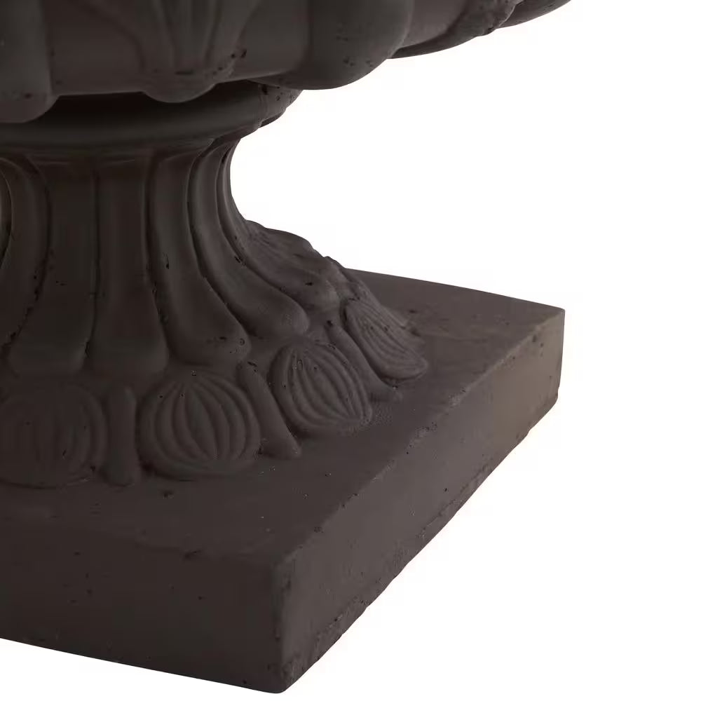 Indoor/Outdoor 12.5In. Tall Iron-Finished Decorative Urn