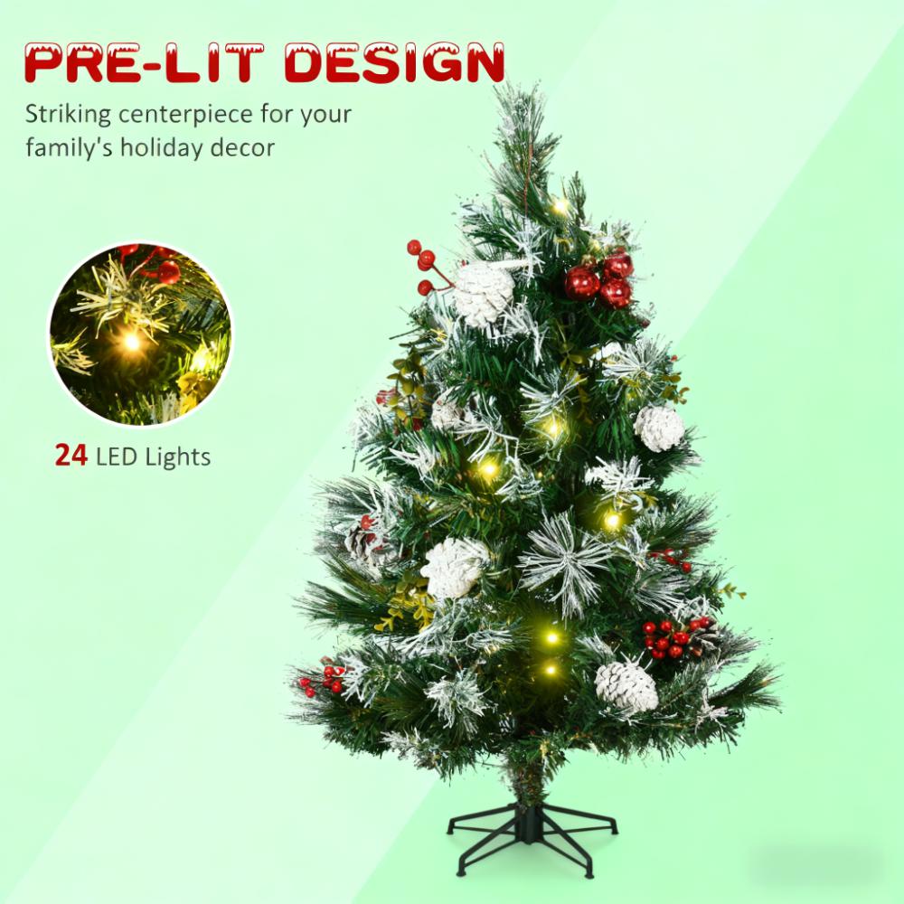 Artificial Christmas Tree Set with LED Lights - Festive Outdoor Decor
