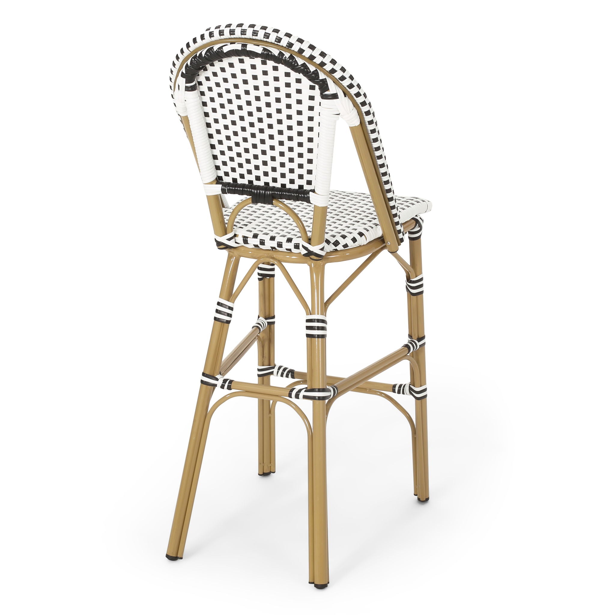 Outdoor PE Rattan French Barstool Set