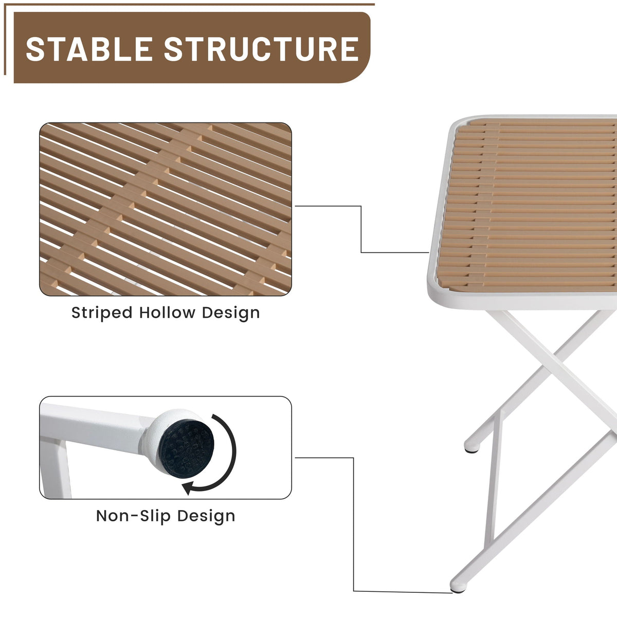 Modern 4 Piece Outdoor Set with Folding Table - Green or Orange