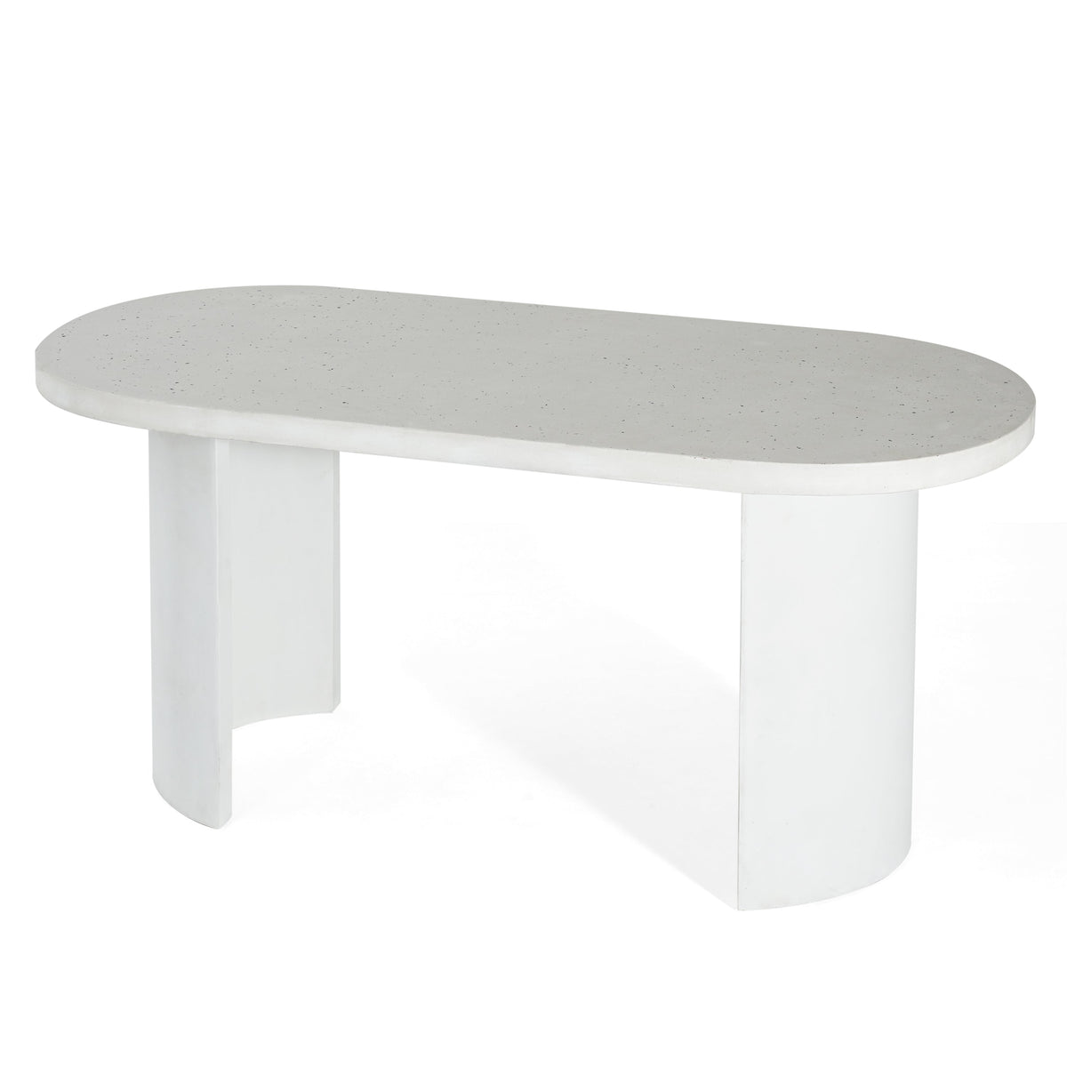 Ellis Oval 67.5" Modern Outdoor Concrete Dining Table with Terrazzo Top